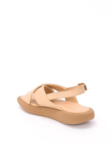 Bej Deri Sandalet - 50269963005