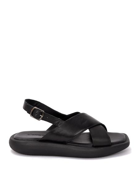 Siyah Deri Sandalet - 50269963009