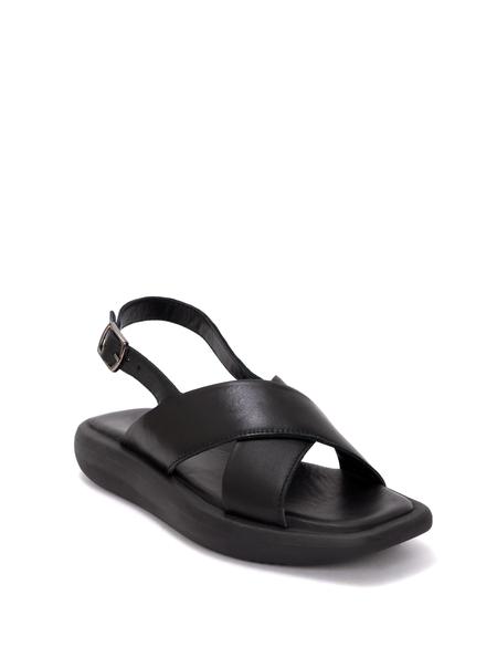 Siyah Deri Sandalet - 50269963009