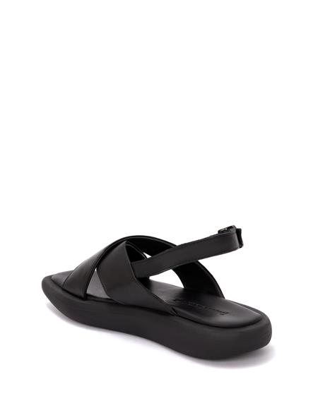 Siyah Deri Sandalet - 50269963009