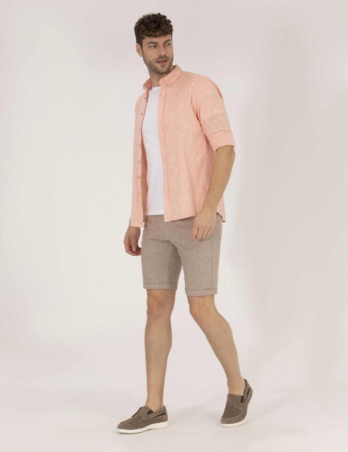 Turuncu Regular Fit Uzun Kollu Gömlek - 50265119208