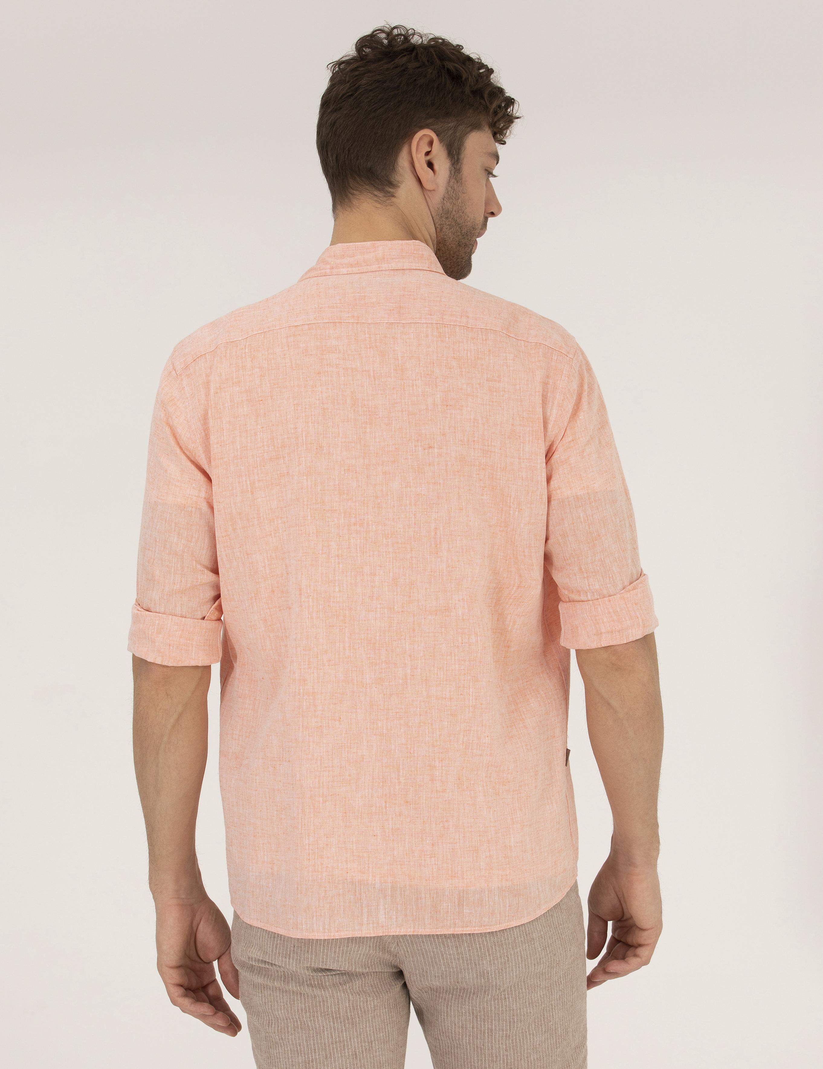 Turuncu Regular Fit Uzun Kollu Gömlek