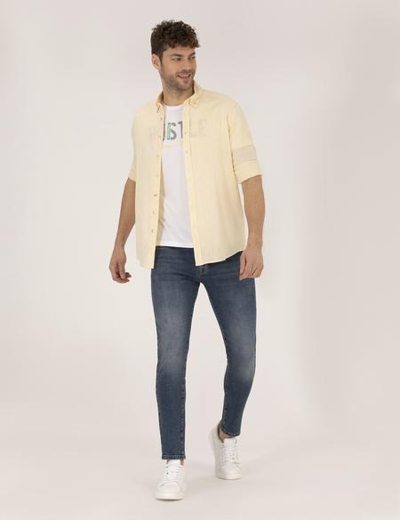 Sarı Regular Fit Uzun Kollu Gömlek - 50265119198
