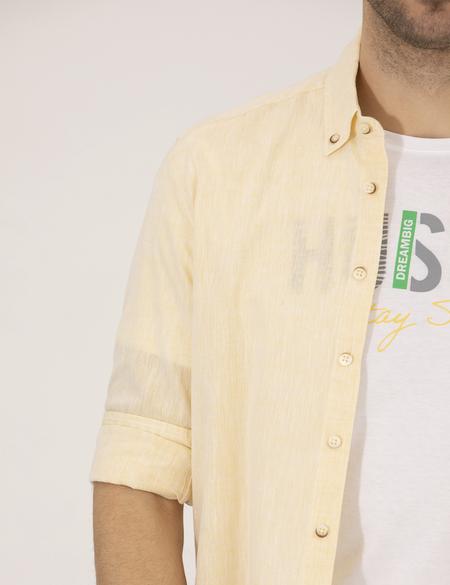 Sarı Regular Fit Uzun Kollu Gömlek - 50265119198