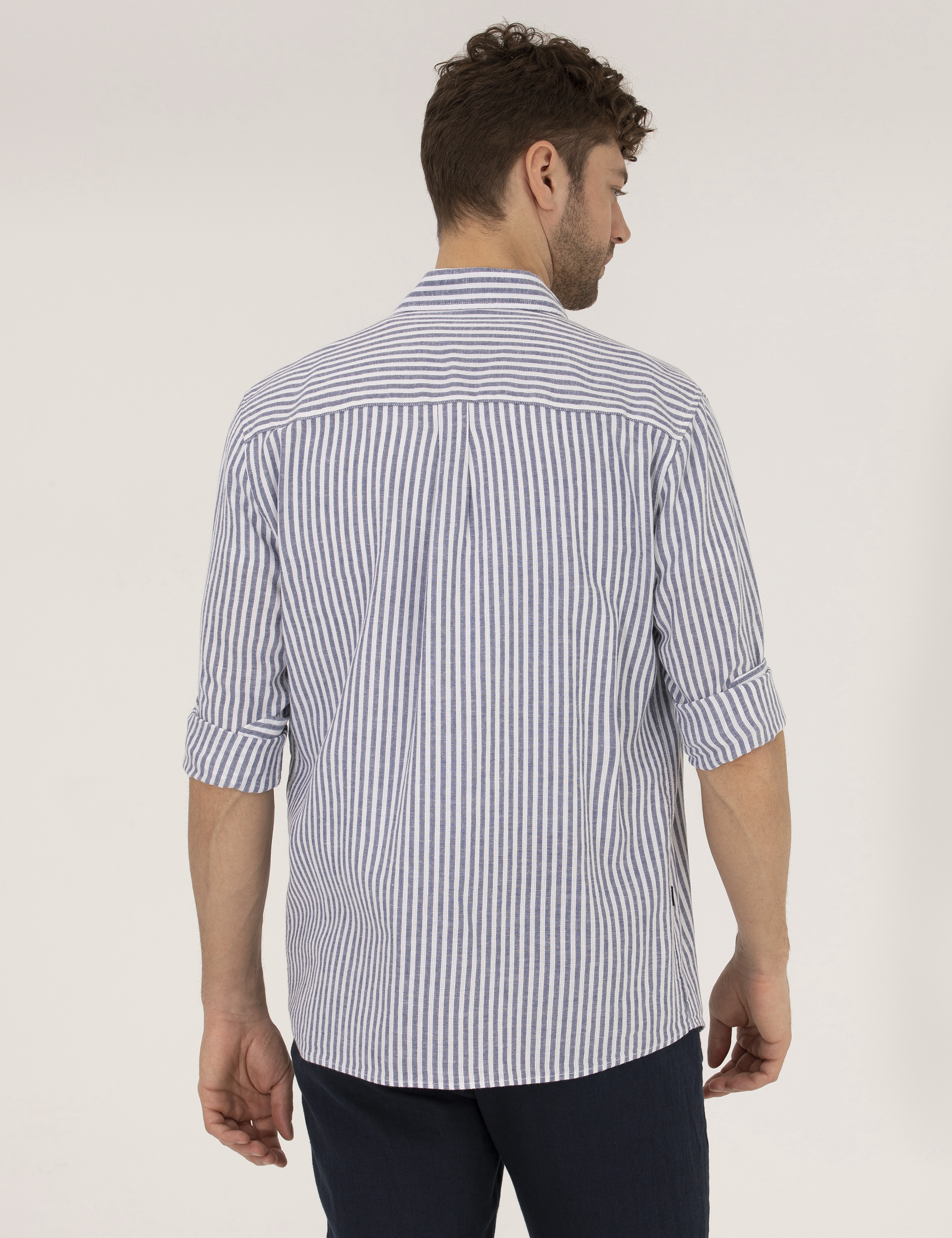 Lacivert Regular Fit Uzun Kollu Gömlek