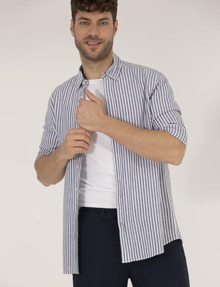 Lacivert Regular Fit Uzun Kollu Gömlek - 50269387006