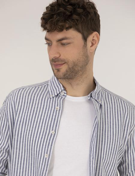 Lacivert Regular Fit Uzun Kollu Gömlek - 50269387006