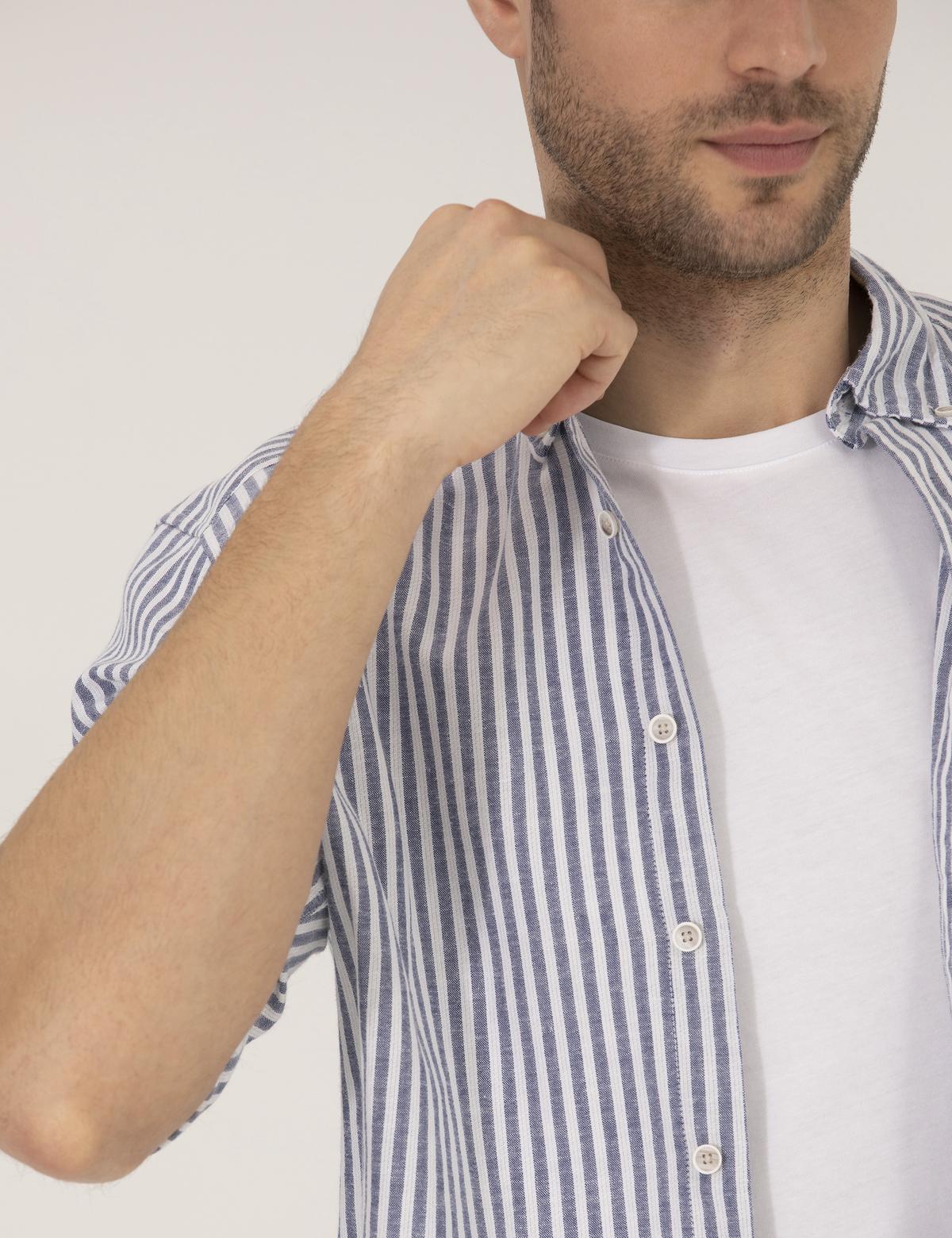 Lacivert Regular Fit Uzun Kollu Gömlek - 50269387006