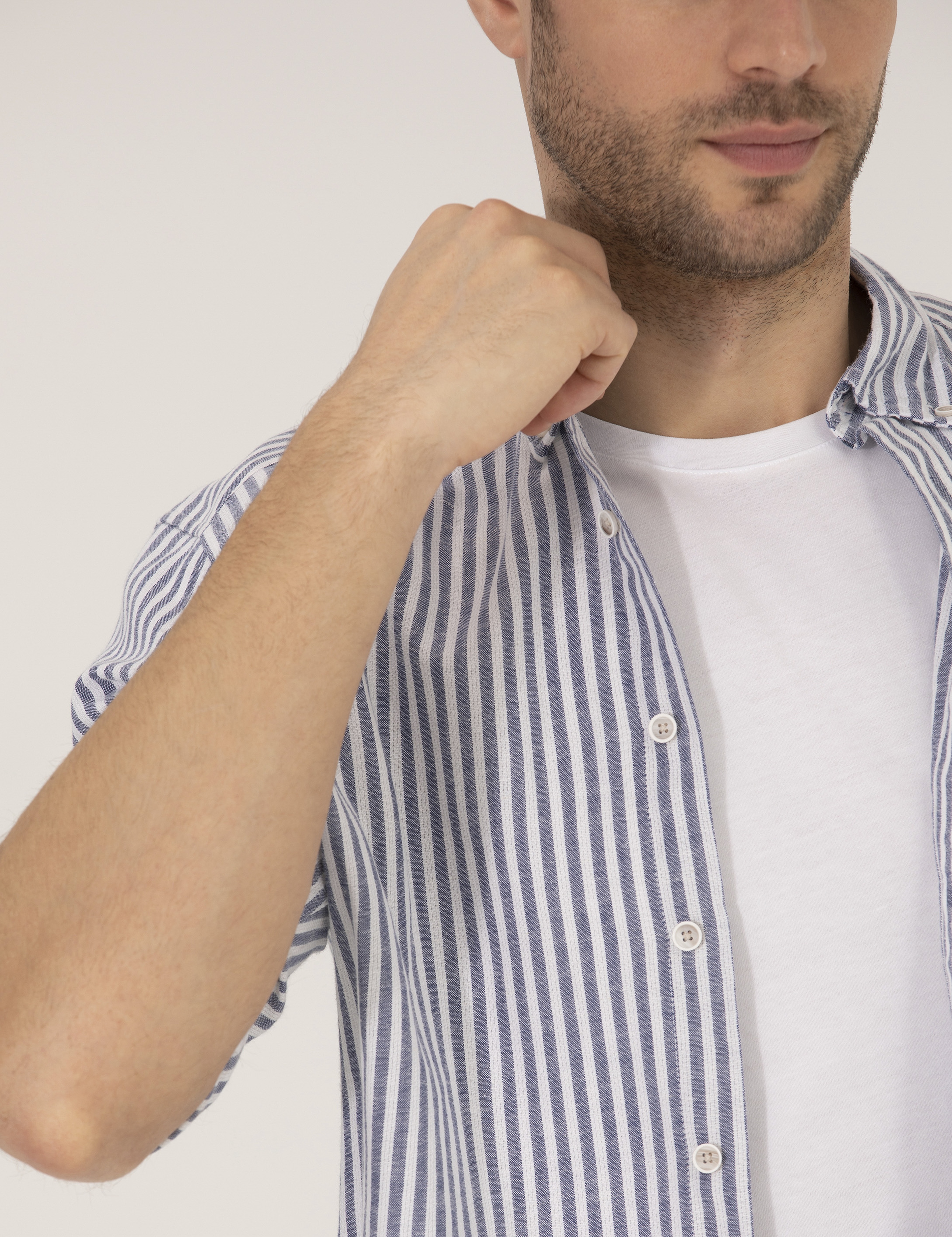 Lacivert Regular Fit Uzun Kollu Gömlek - Image 7