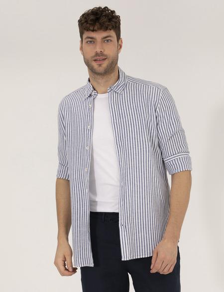 Lacivert Regular Fit Uzun Kollu Gömlek - 50269387006