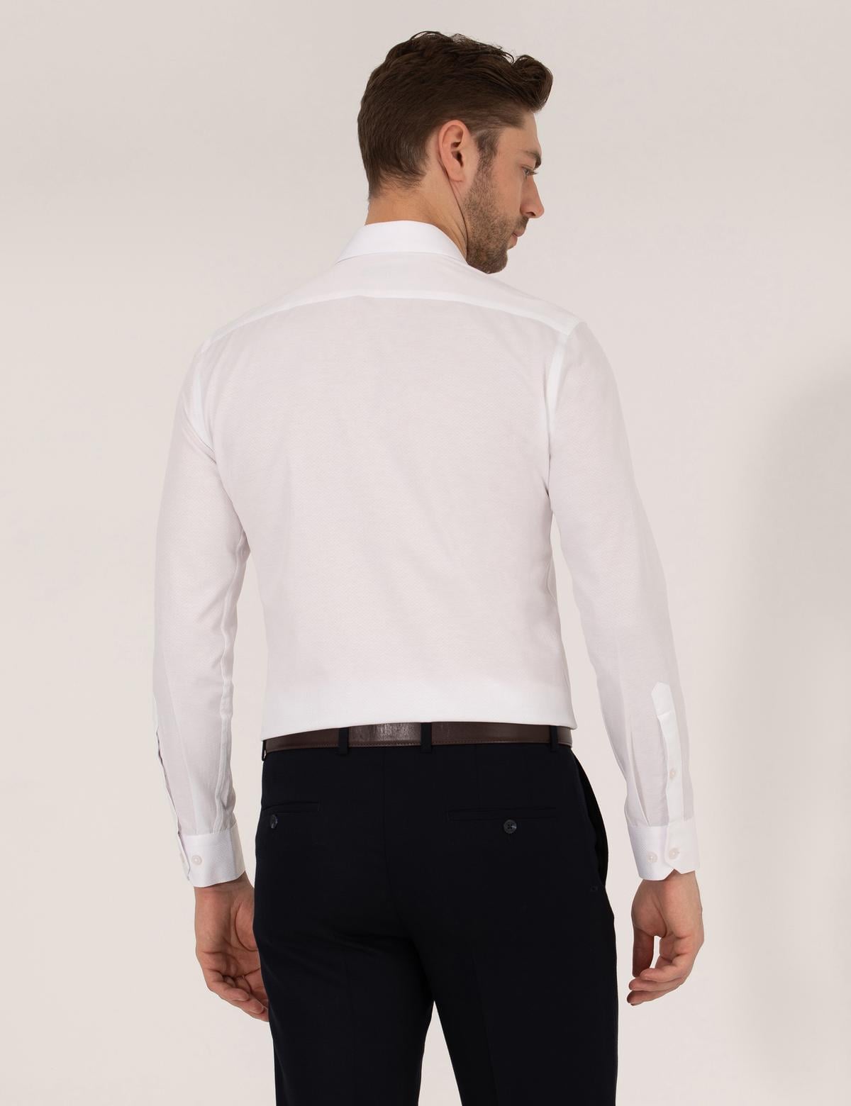 Beyaz Slim Fit Uzun Kollu Gömlek - 50269449024