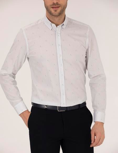 Açık Yeşil Slim Fit Uzun Kollu Gömlek - 50264896047