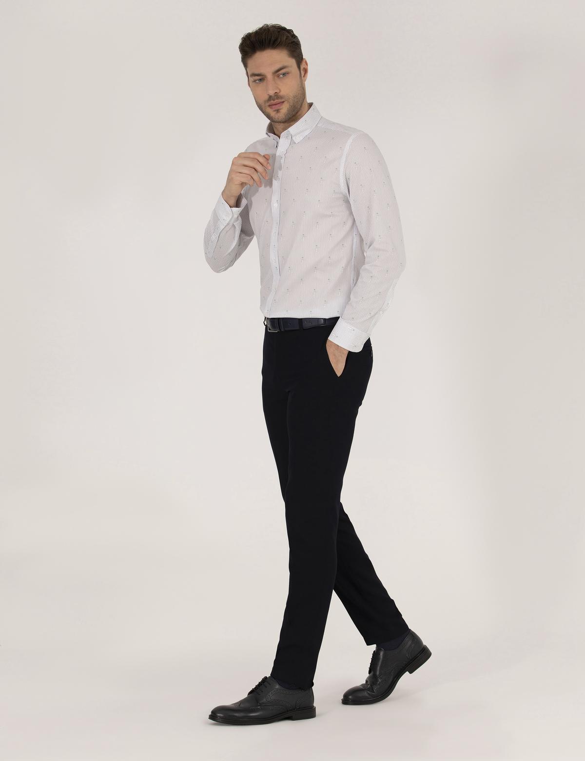 Açık Yeşil Slim Fit Uzun Kollu Gömlek - 50264896047