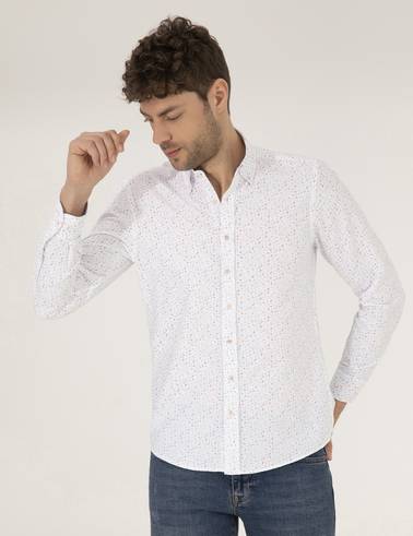 Pembe Slim Fit Uzun Kollu Gömlek