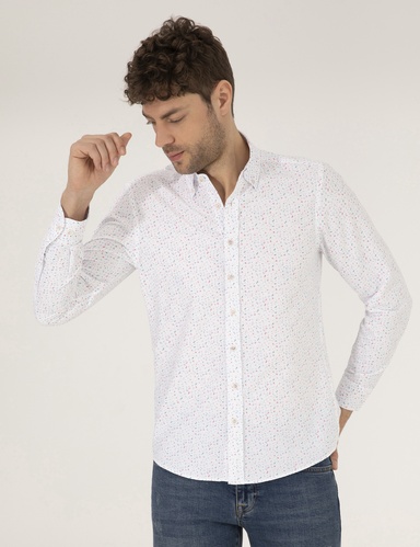 Pembe Slim Fit Uzun Kollu Gömlek