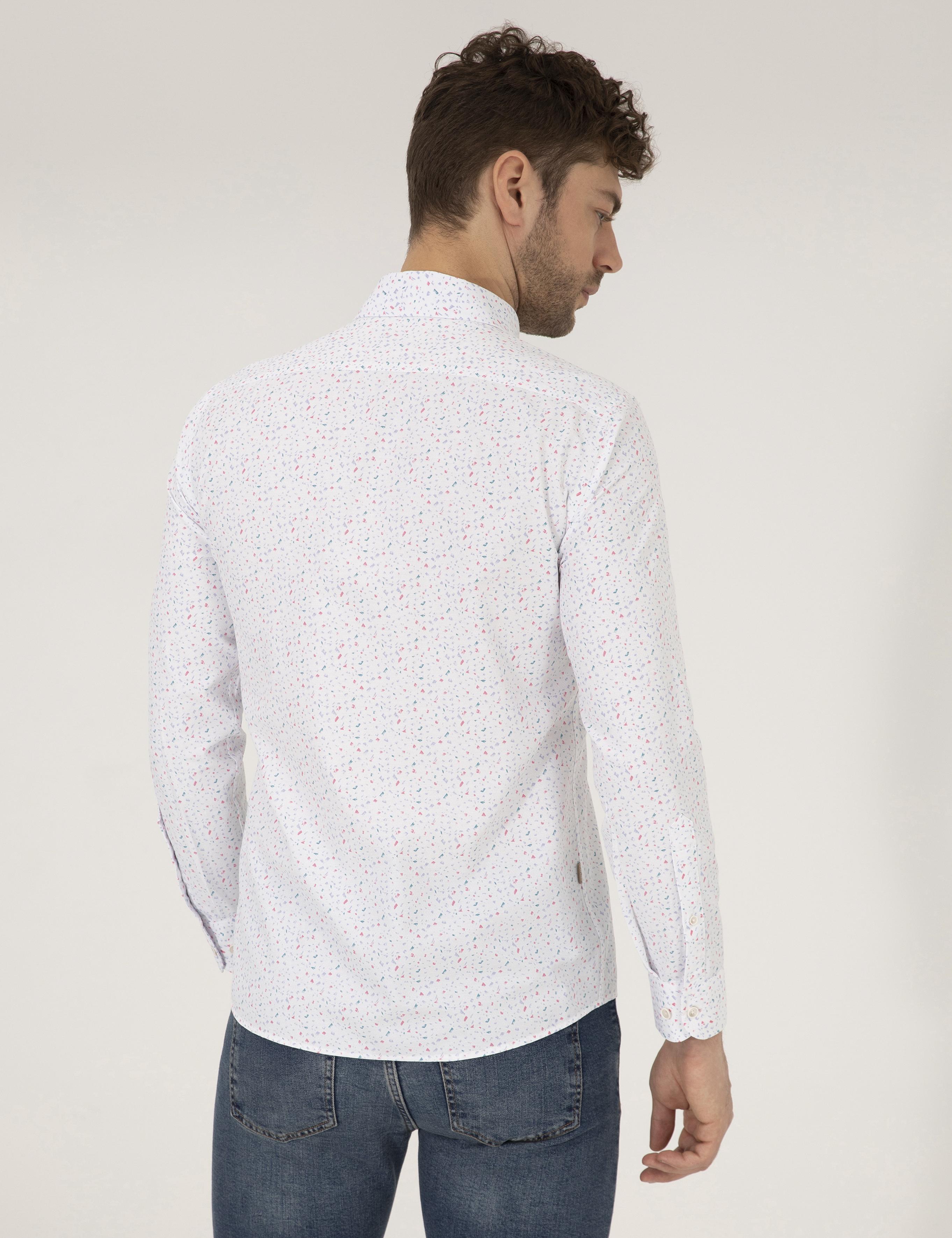 Pembe Slim Fit Uzun Kollu Gömlek