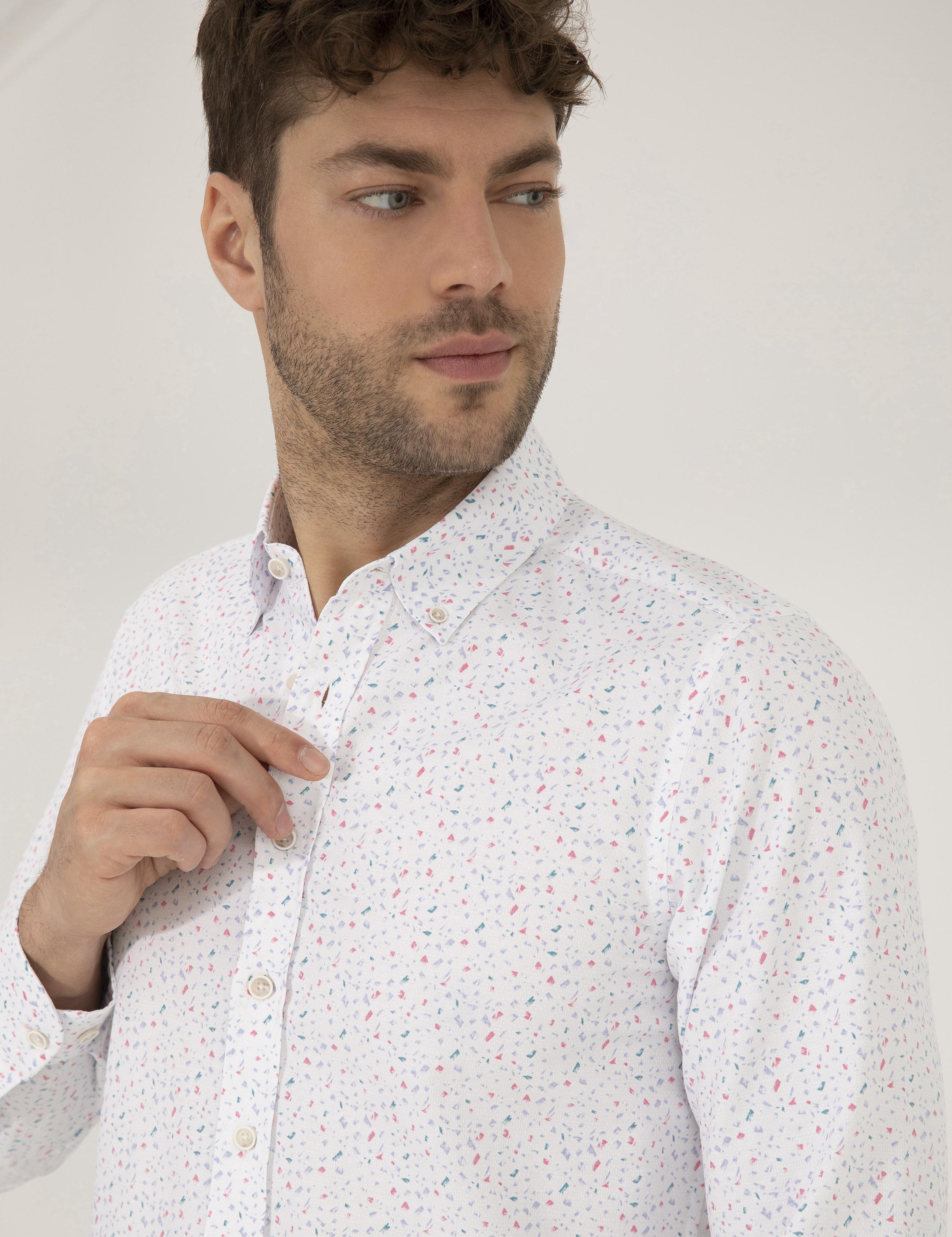 Pembe Slim Fit Uzun Kollu Gömlek