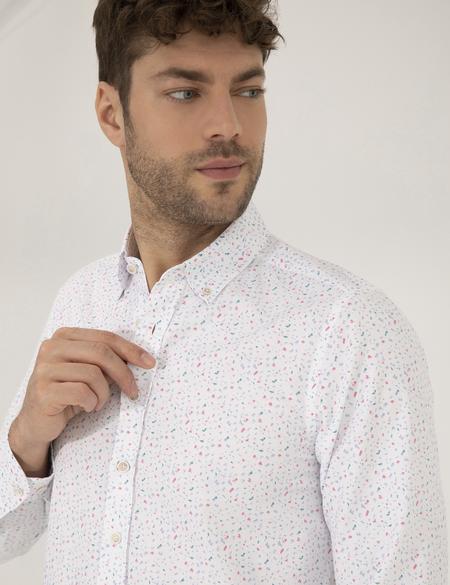 Pembe Slim Fit Uzun Kollu Gömlek - 50265075029