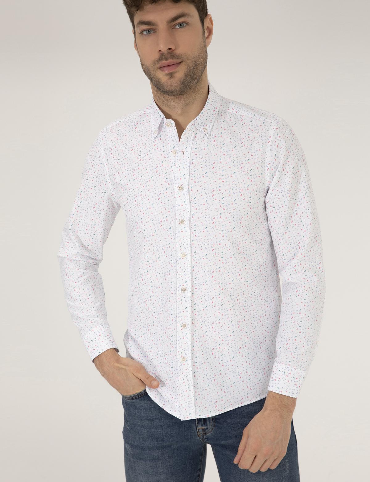 Pembe Slim Fit Uzun Kollu Gömlek - 50265075029