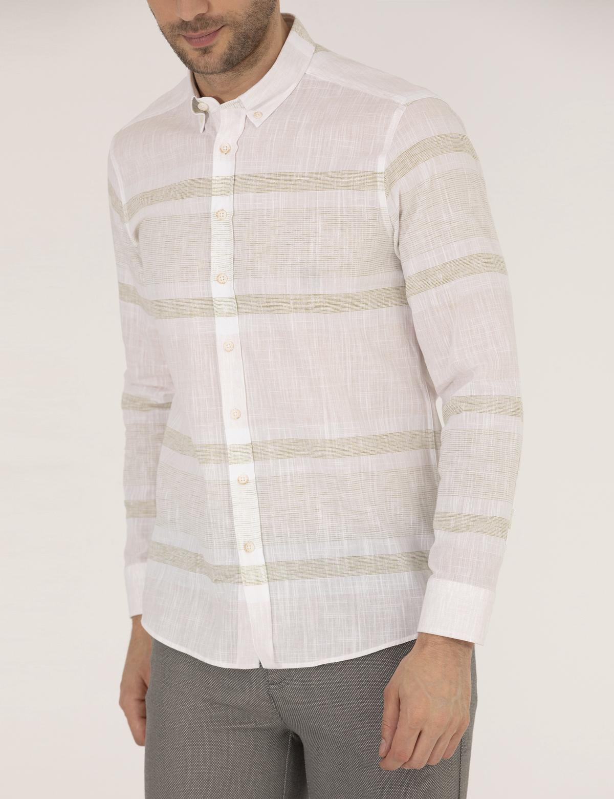 Yeşil Slim Fit Uzun Kollu Gömlek - 50249758020