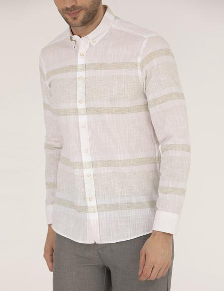 Yeşil Slim Fit Uzun Kollu Gömlek - 50249758020