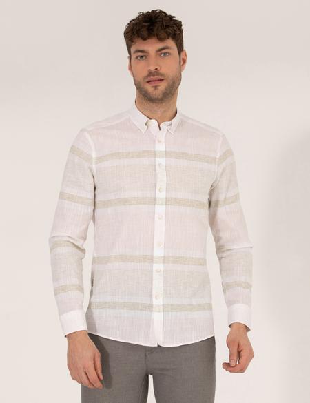 Yeşil Slim Fit Uzun Kollu Gömlek - 50249758020