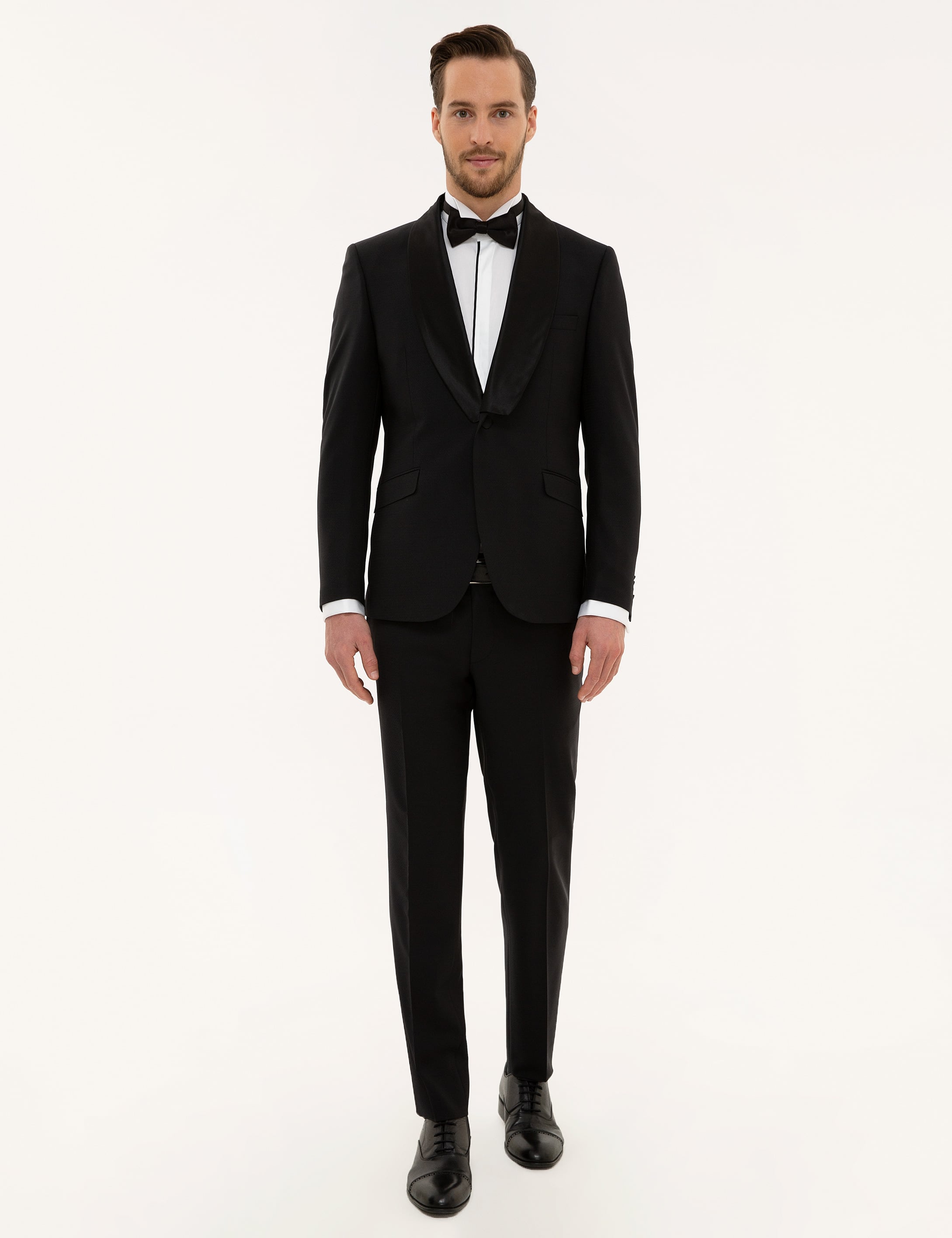 Siyah Ex.Slim Fit Yelekli Smokin Damatlık
