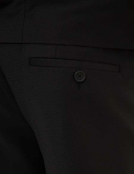 Siyah Ex.Slim Fit Yelekli Smokin Damatlık - 50224051047