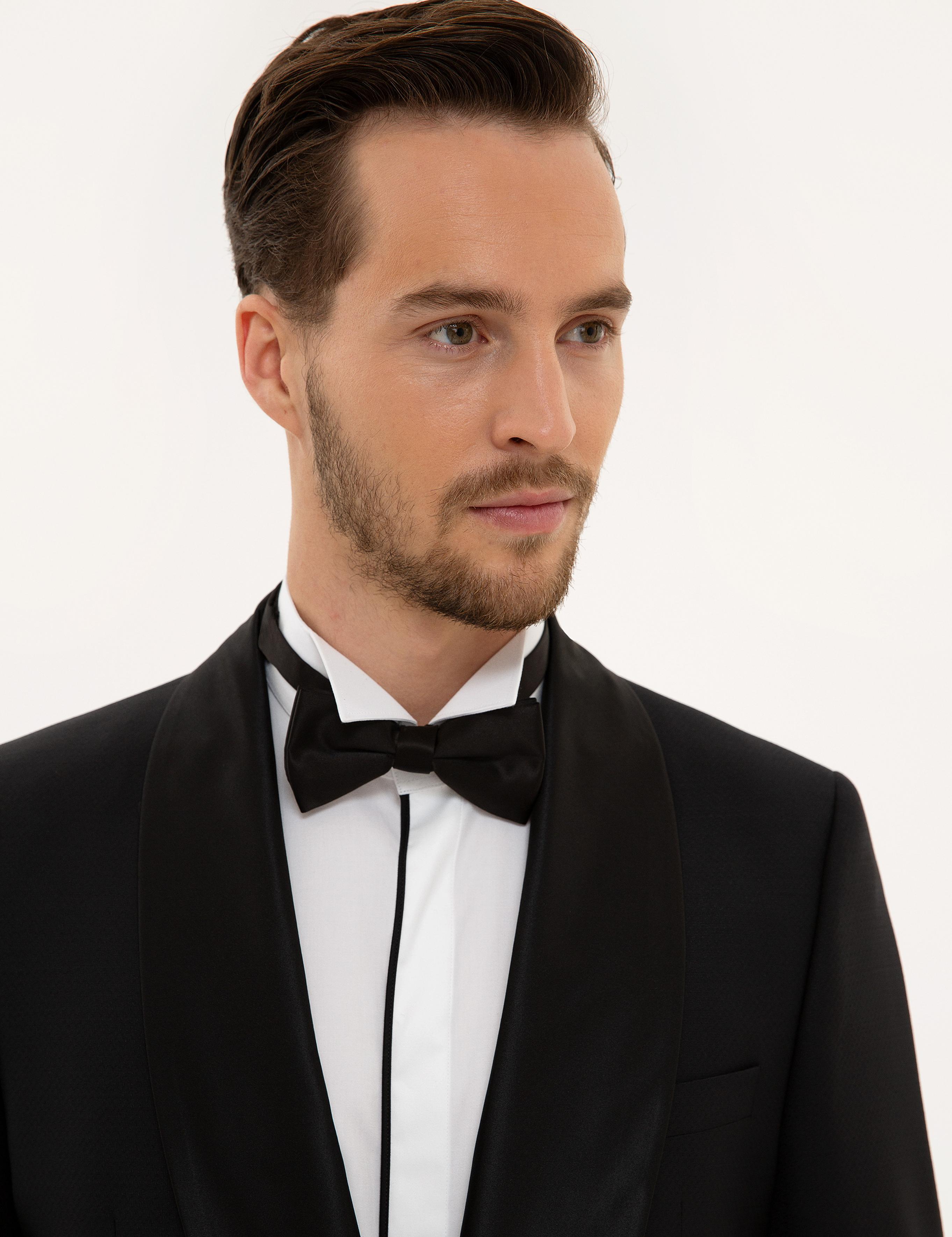 Siyah Ex.Slim Fit Yelekli Smokin Damatlık