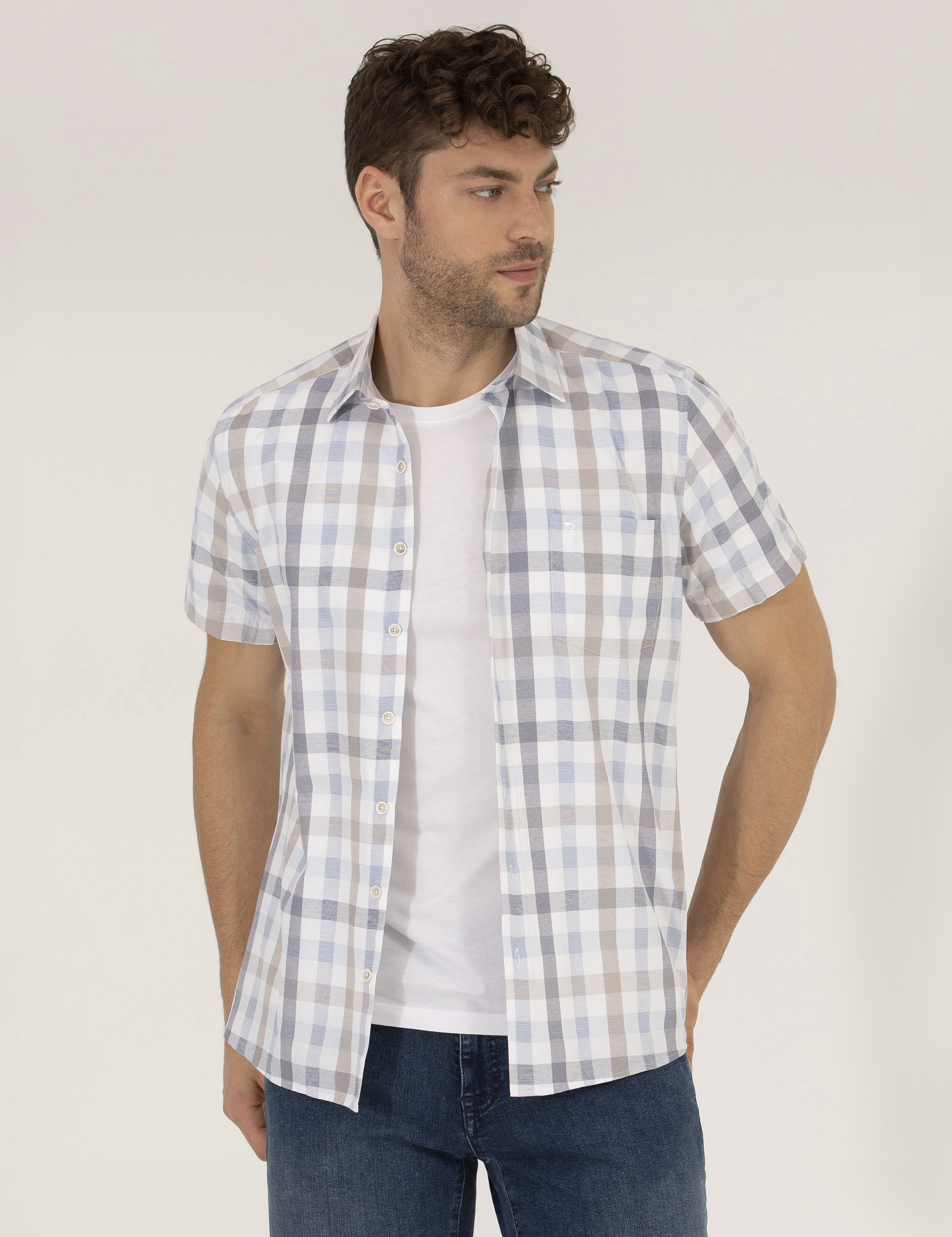 Mavi Regular Fit Kısa Kollu Gömlek - Image 1