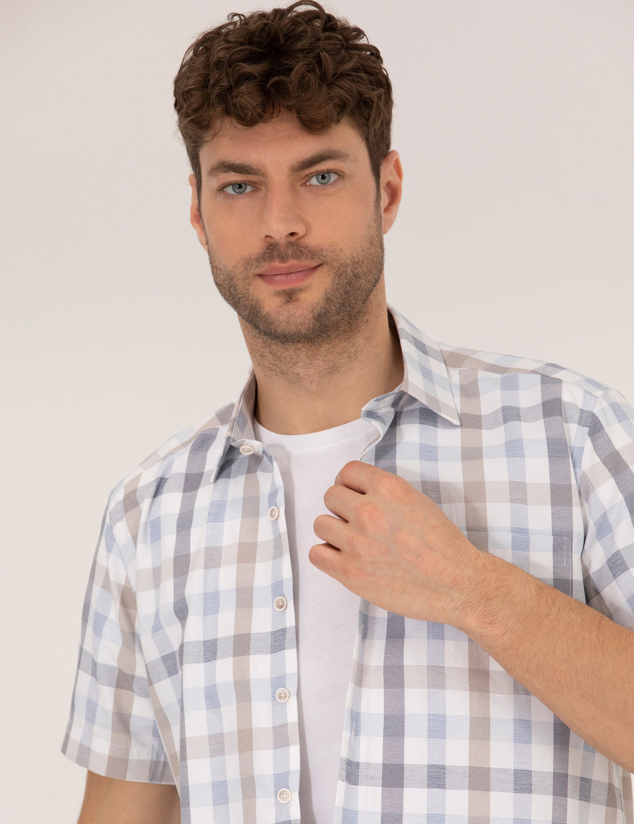 Mavi Regular Fit Kısa Kollu Gömlek - Image 2