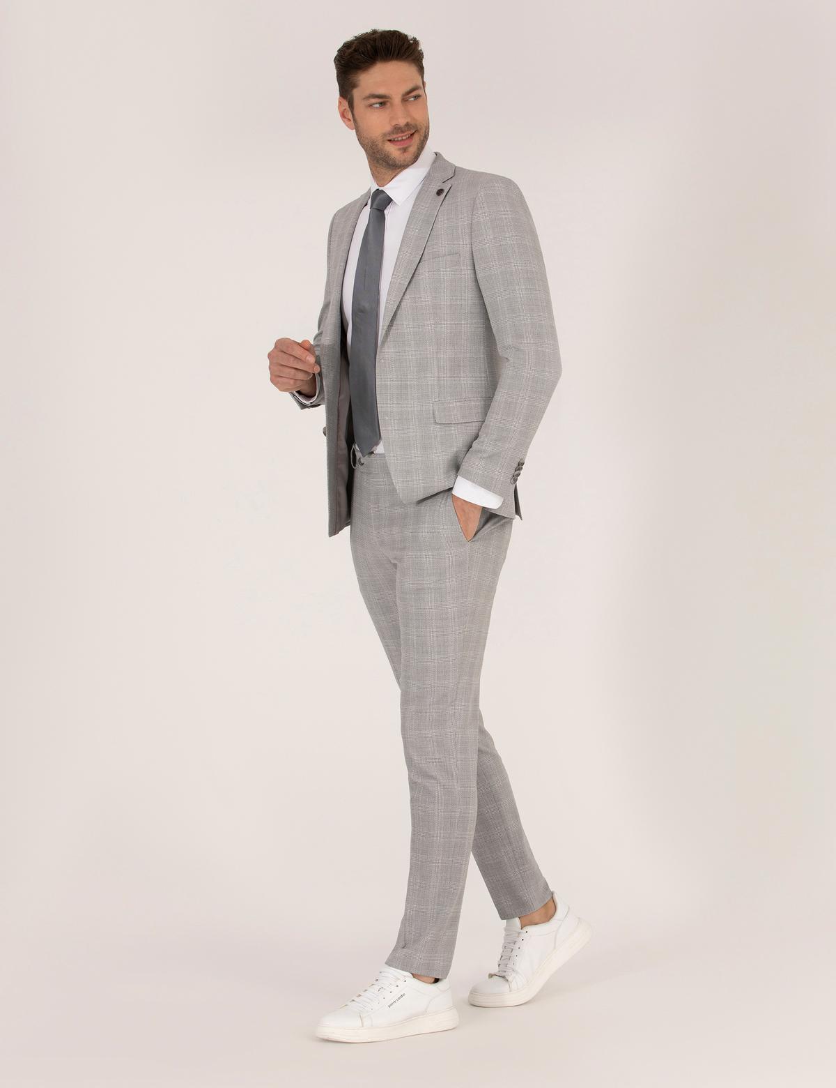 Gri Süper Slim Takım Elbise - 50261782002