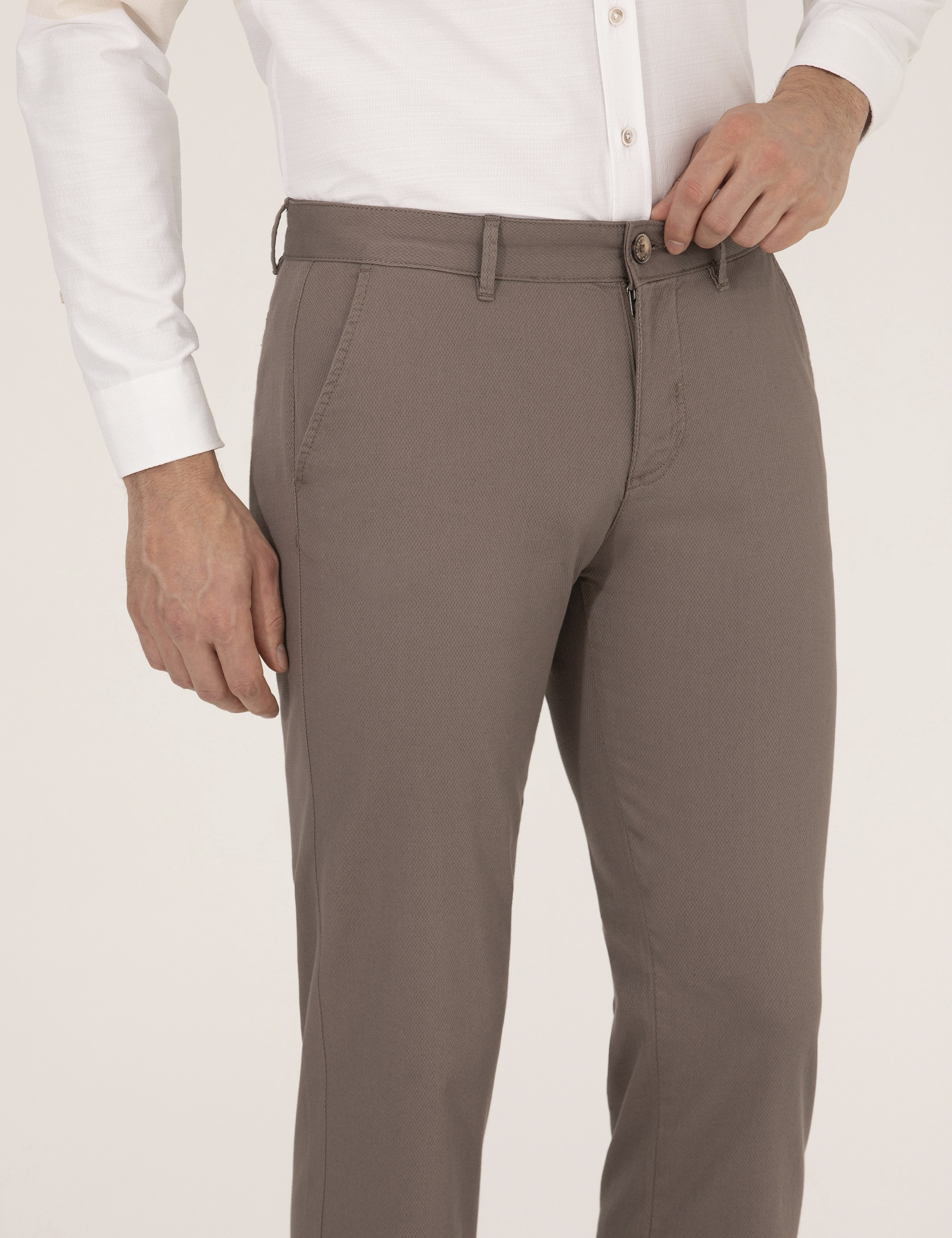 Açık Kahverengi Regular Fit Kanvas Pantolon - Image 6