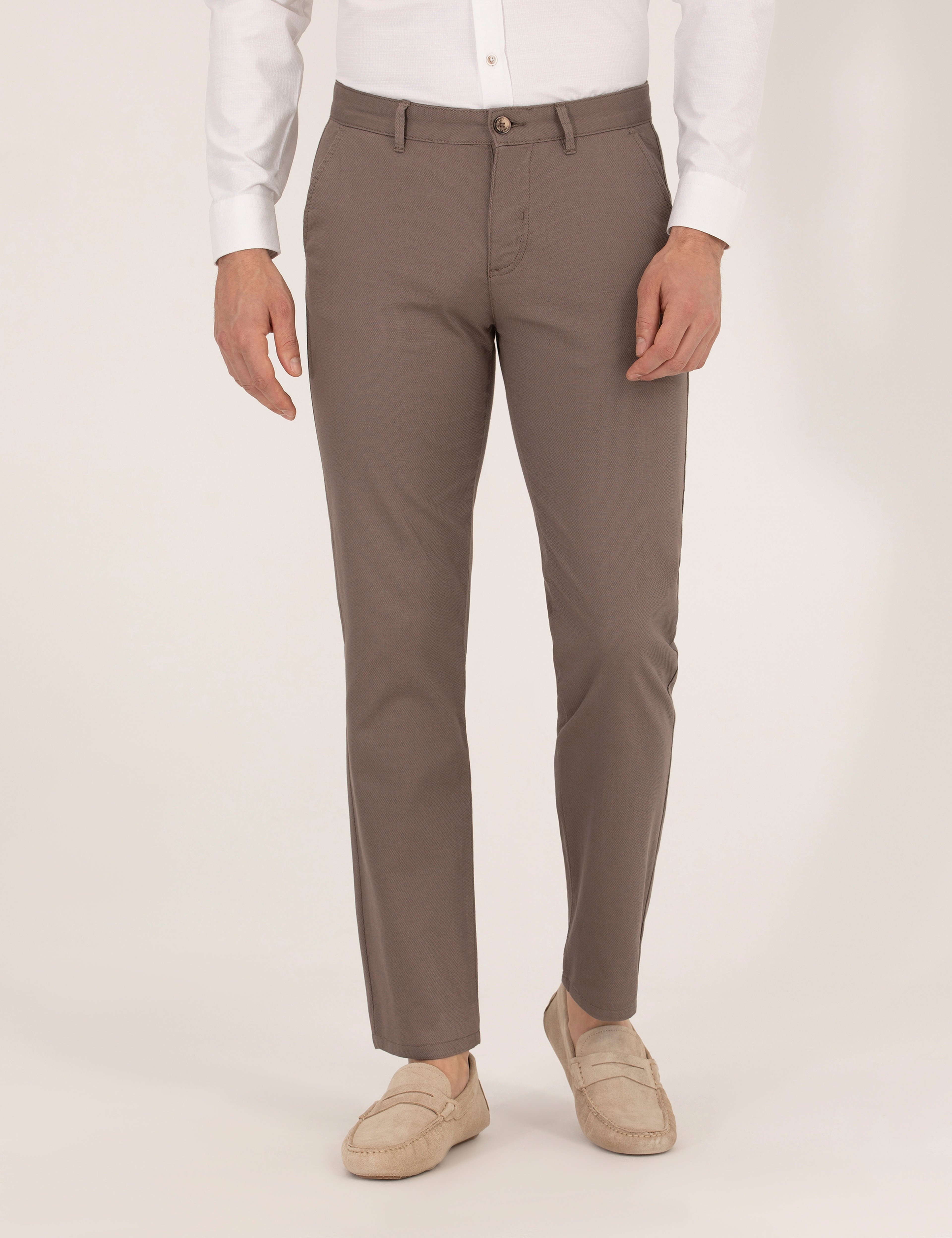 Açık Kahverengi Regular Fit Kanvas Pantolon - Image 2