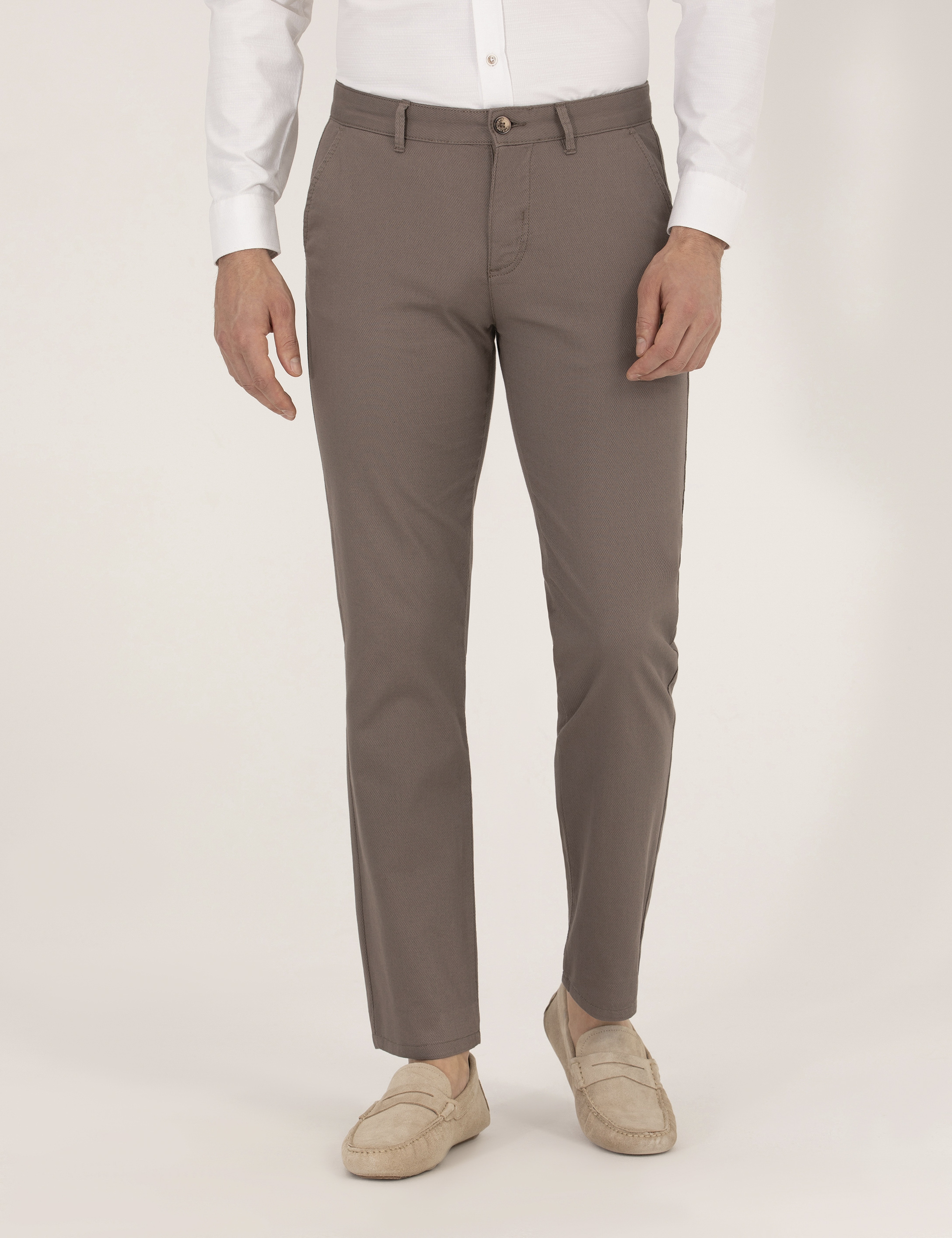 Açık Kahverengi Regular Fit Kanvas Pantolon