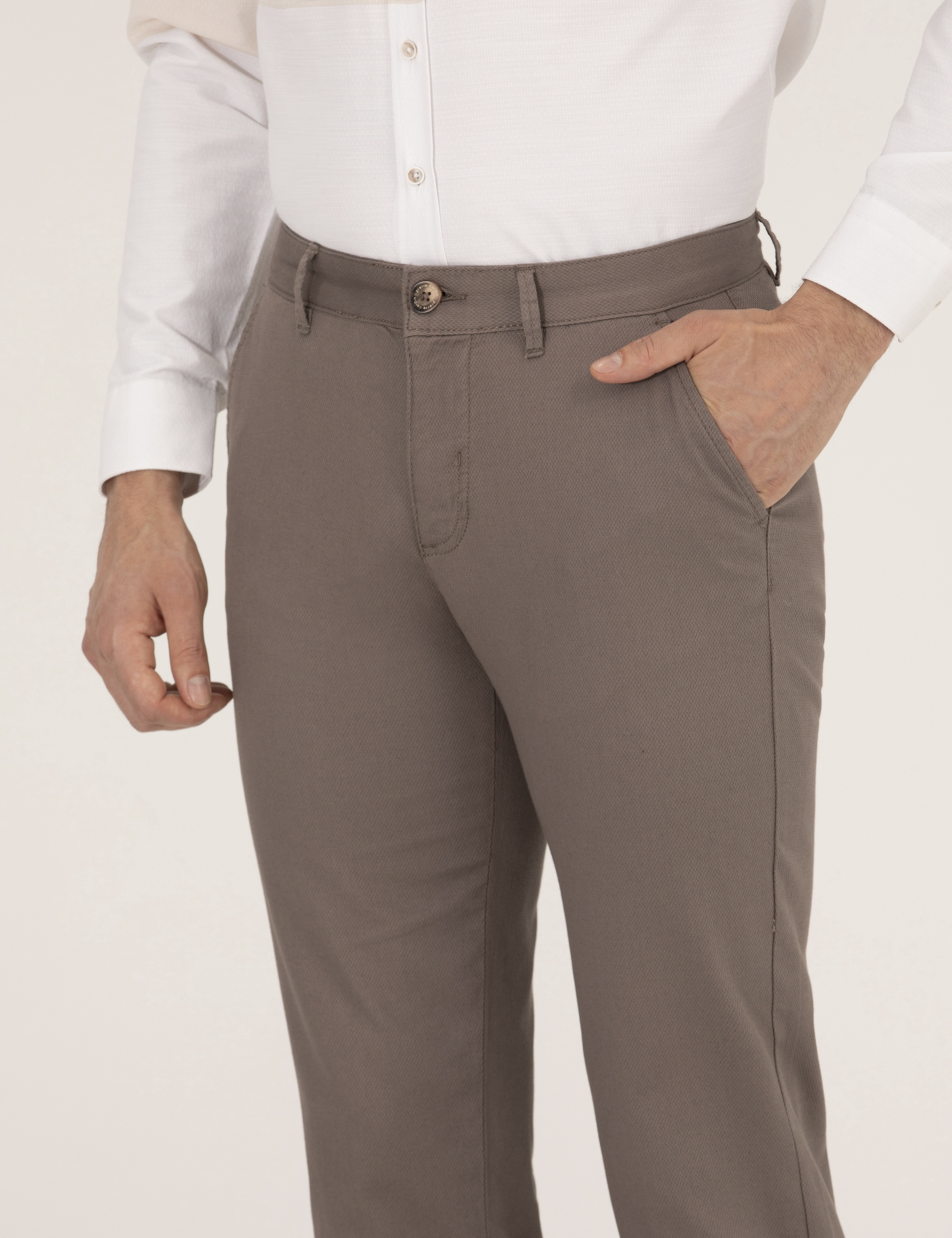 Açık Kahverengi Regular Fit Kanvas Pantolon - Image 5