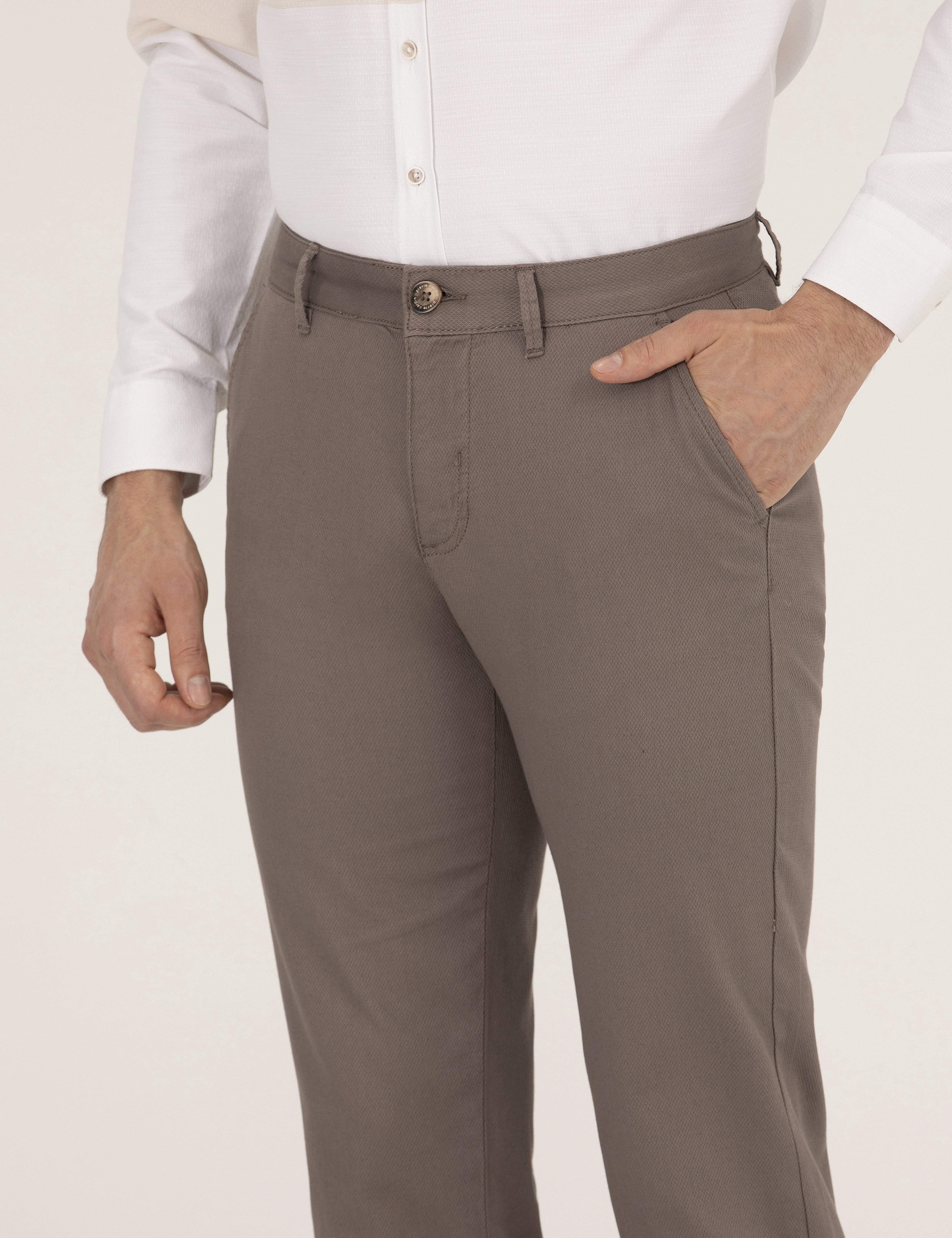 Açık Kahverengi Regular Fit Kanvas Pantolon