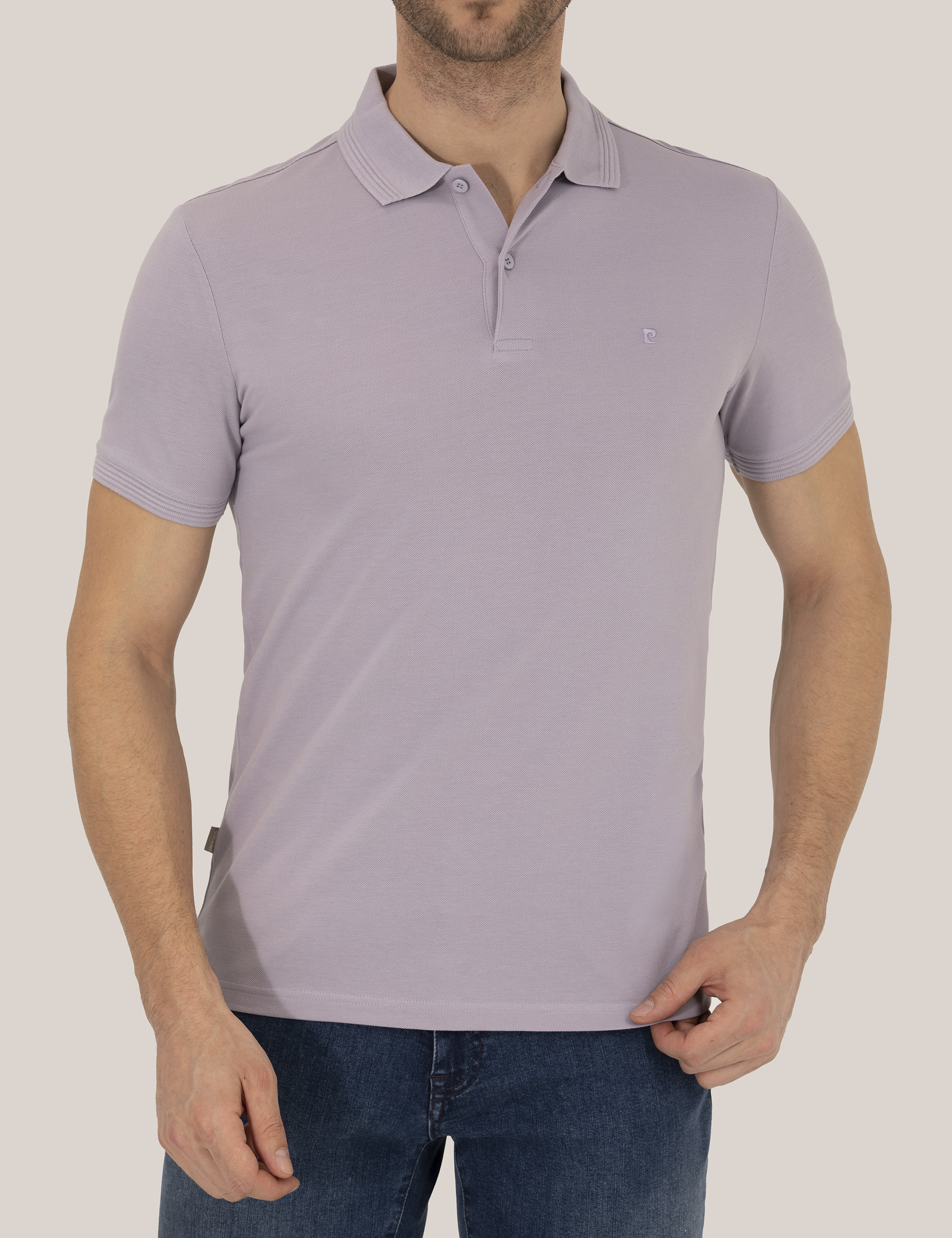 Lila Slim Fit Polo Yaka Basic Tişört - Image 6
