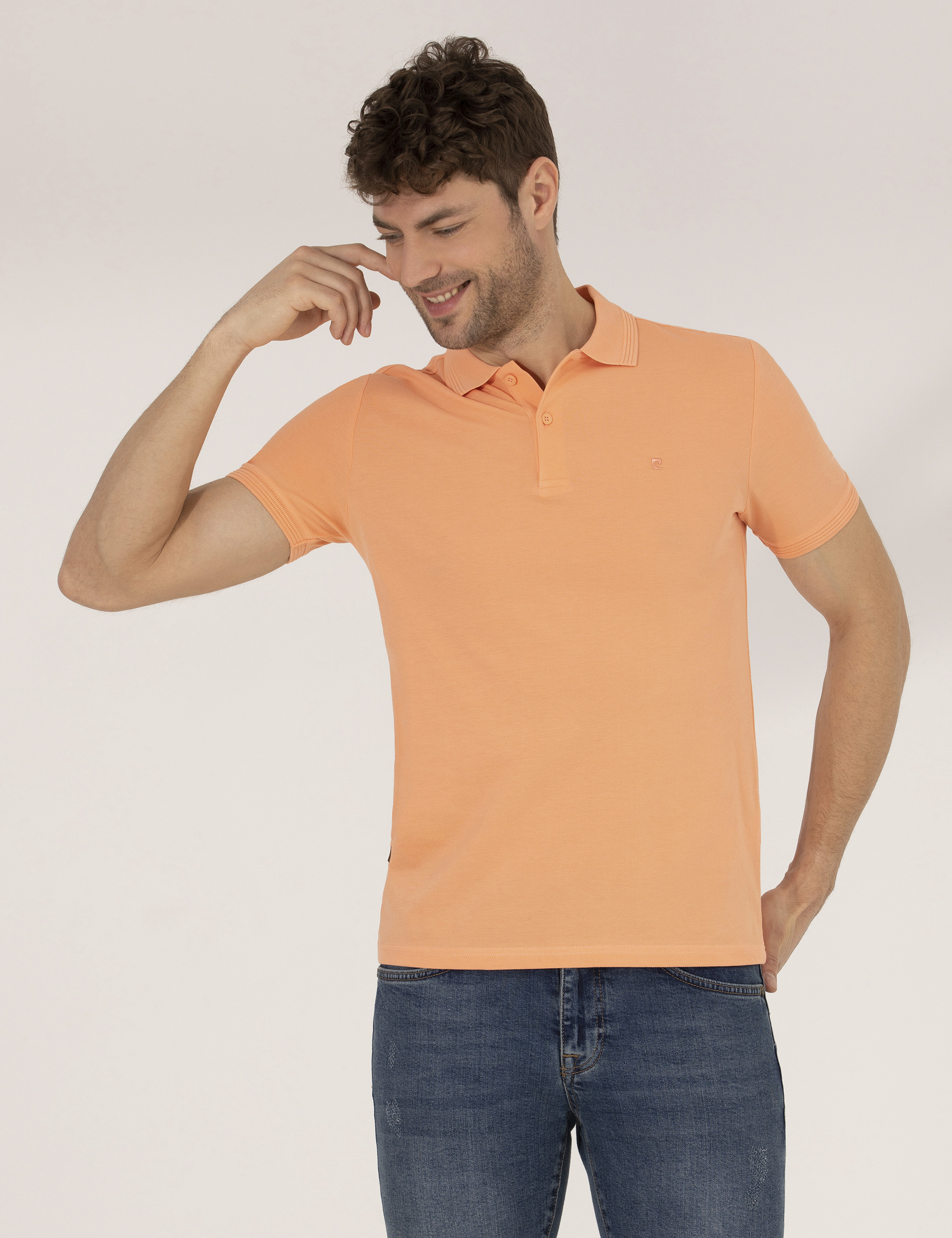 Somon Slim Fit Polo Yaka Basic Tişört - Image 1