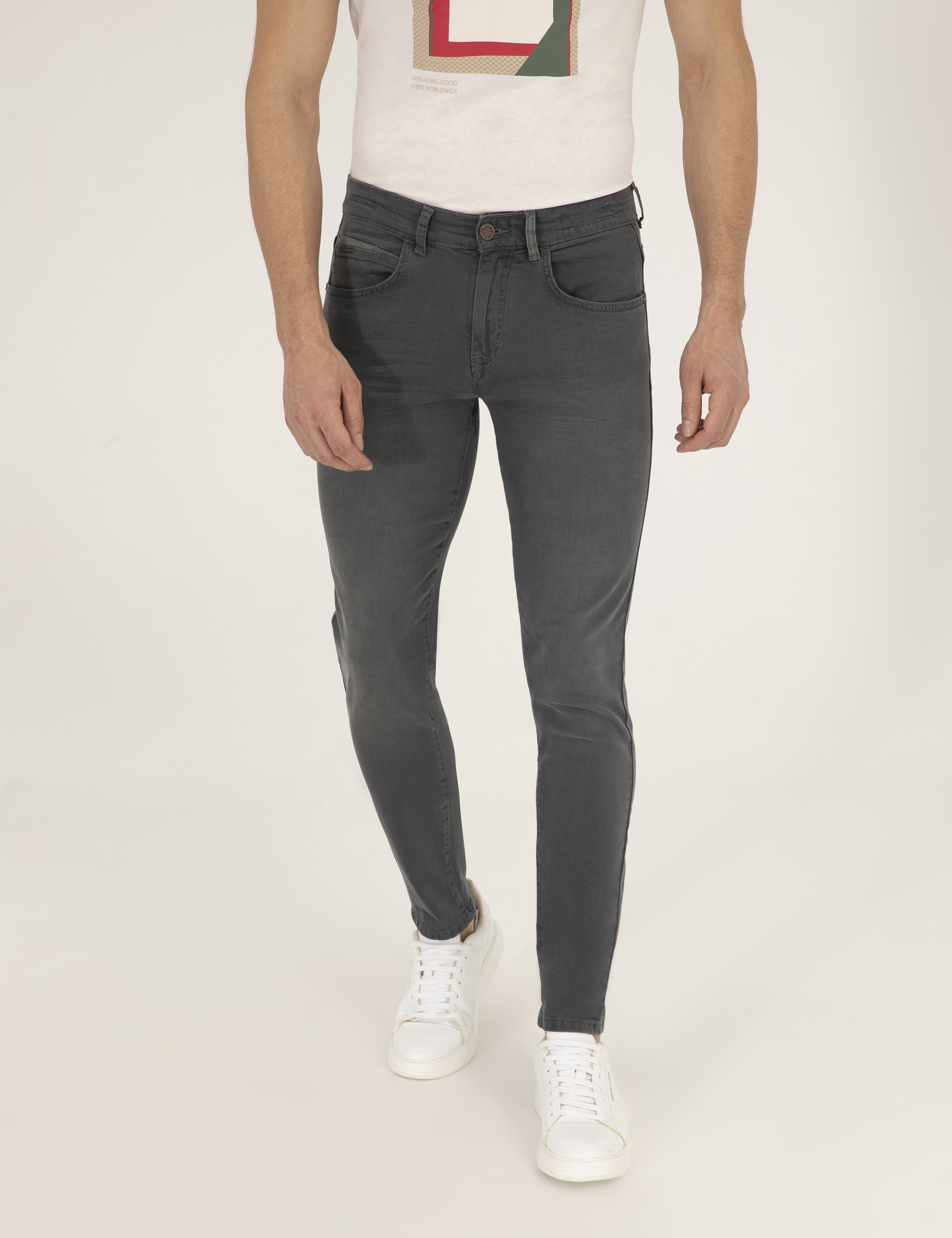 Koyu Gri Slim Fit Jean Pantolon