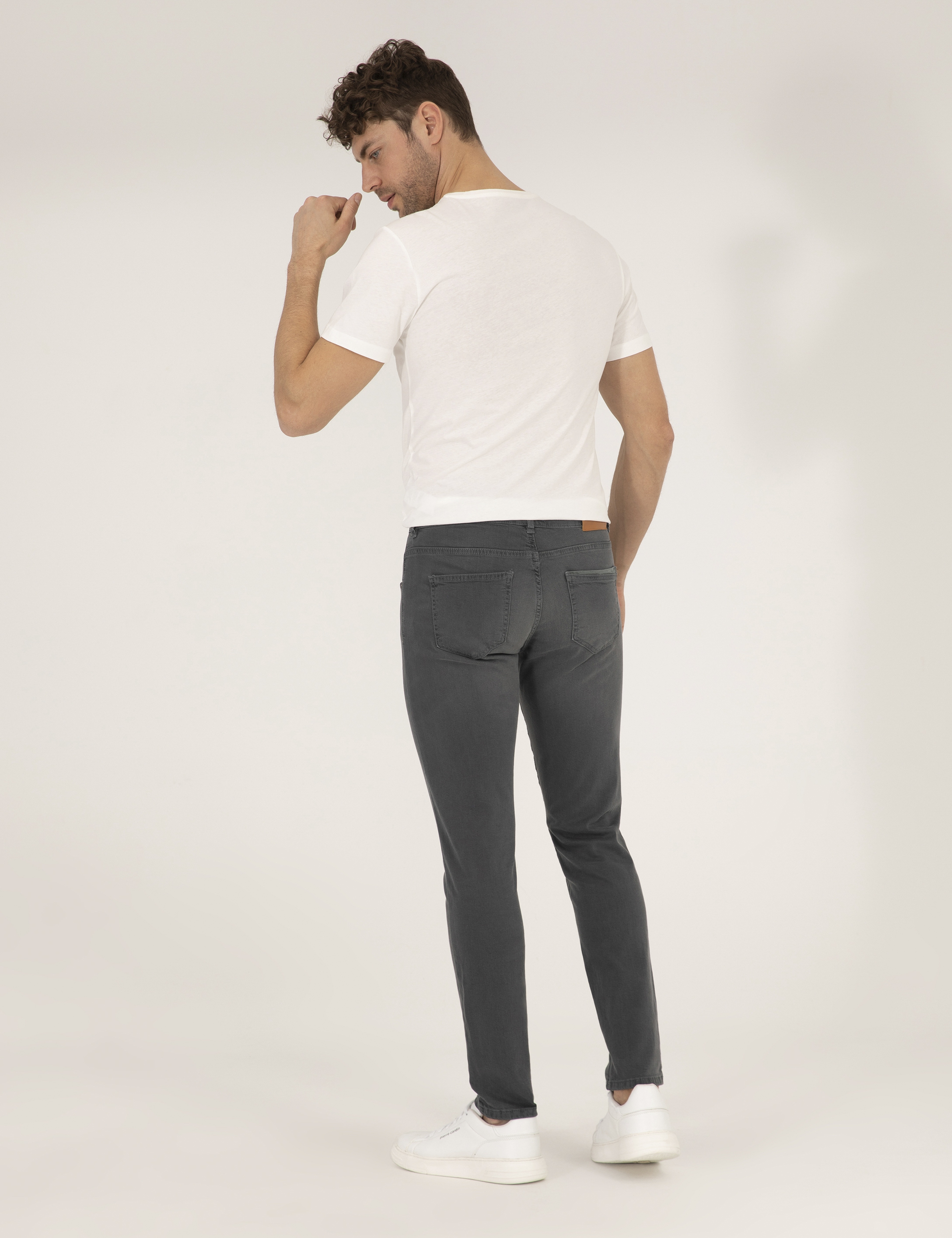 Koyu Gri Slim Fit Jean Pantolon - Image 4