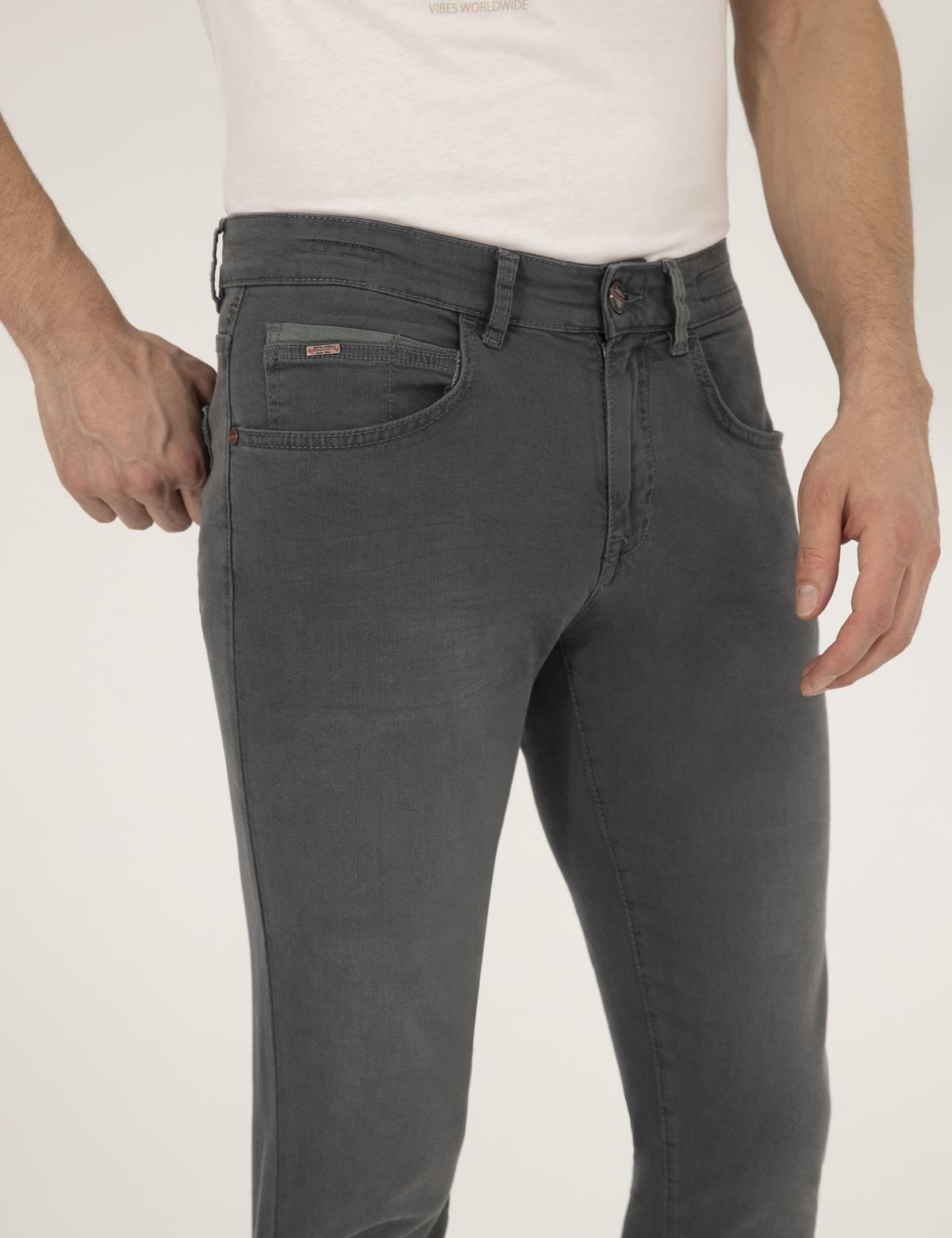 Koyu Gri Slim Fit Jean Pantolon - 50265259052