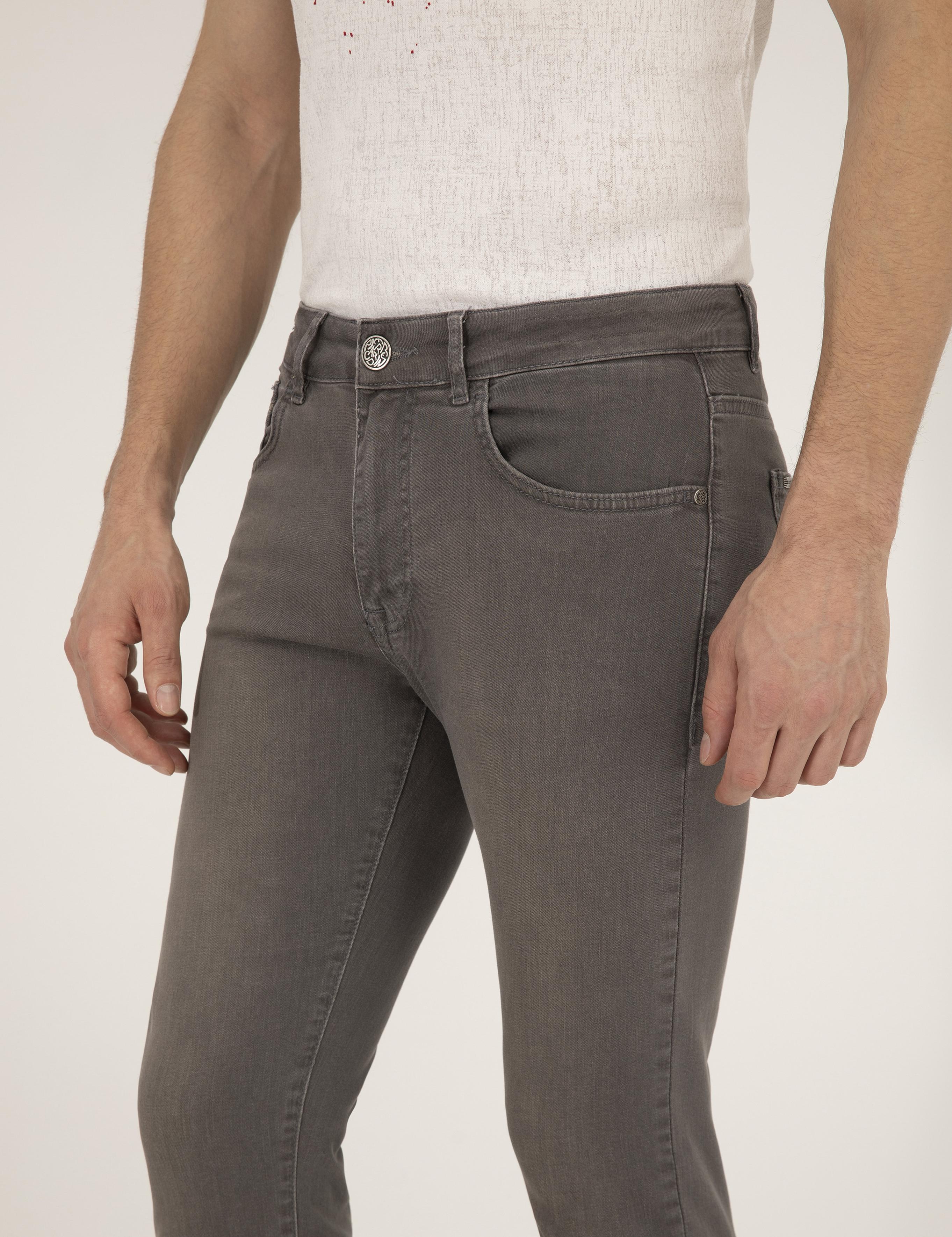 Koyu Gri Slim Fit Jean Pantolon