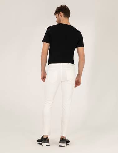 Ekru Slim Fit Jean Pantolon