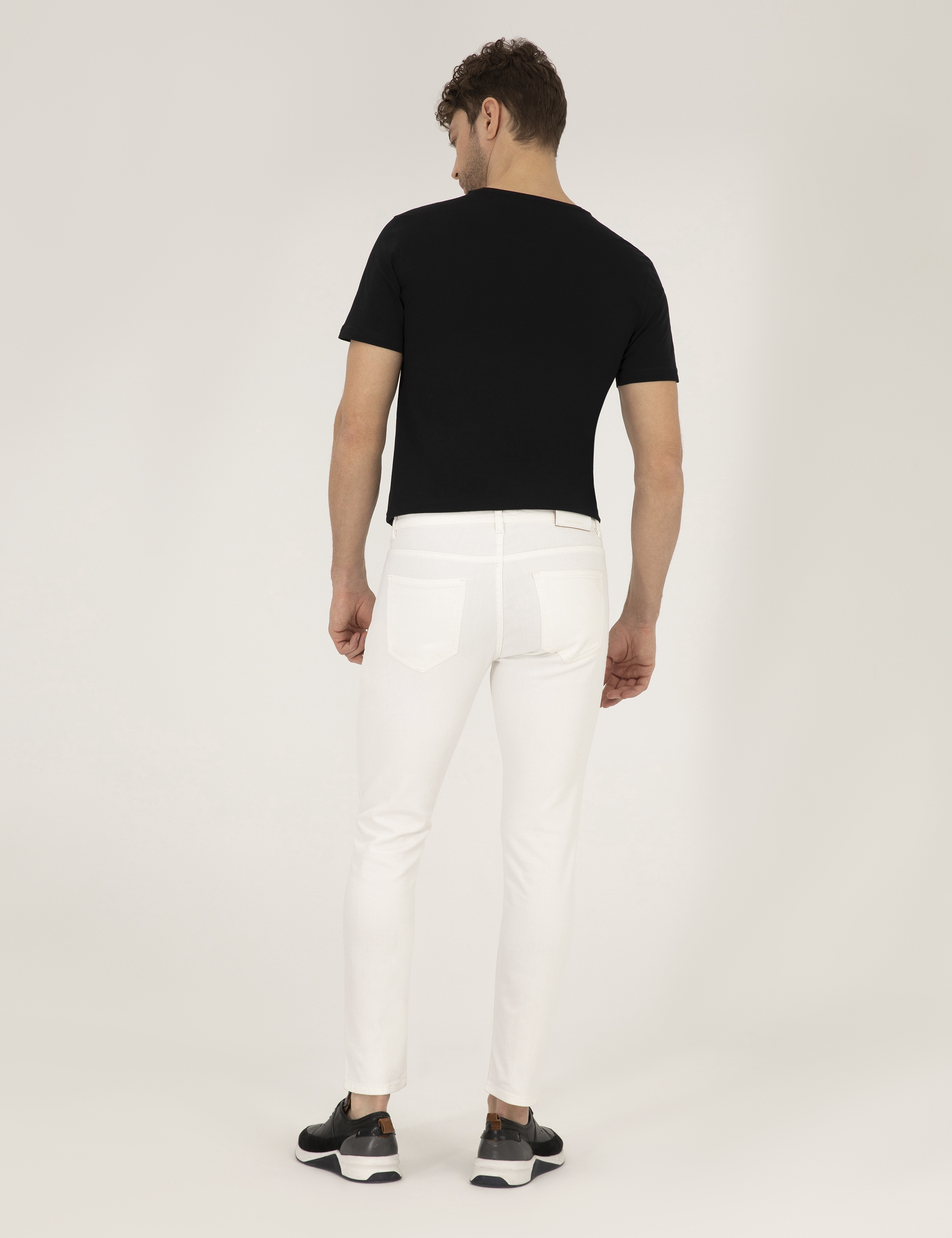 Ekru Slim Fit Jean Pantolon - Image 4