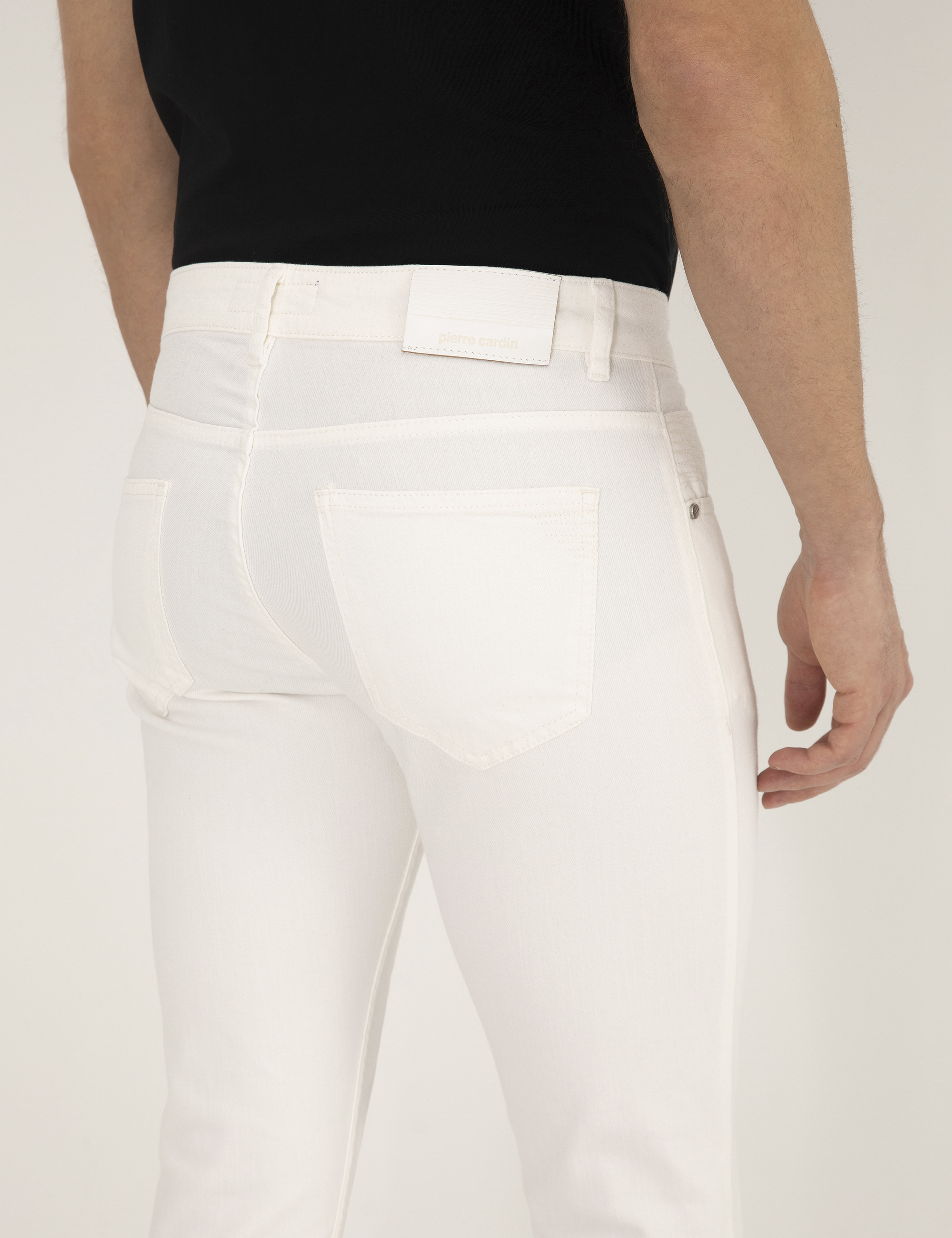 Ekru Slim Fit Jean Pantolon - Image 7