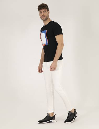 Ekru Slim Fit Jean Pantolon