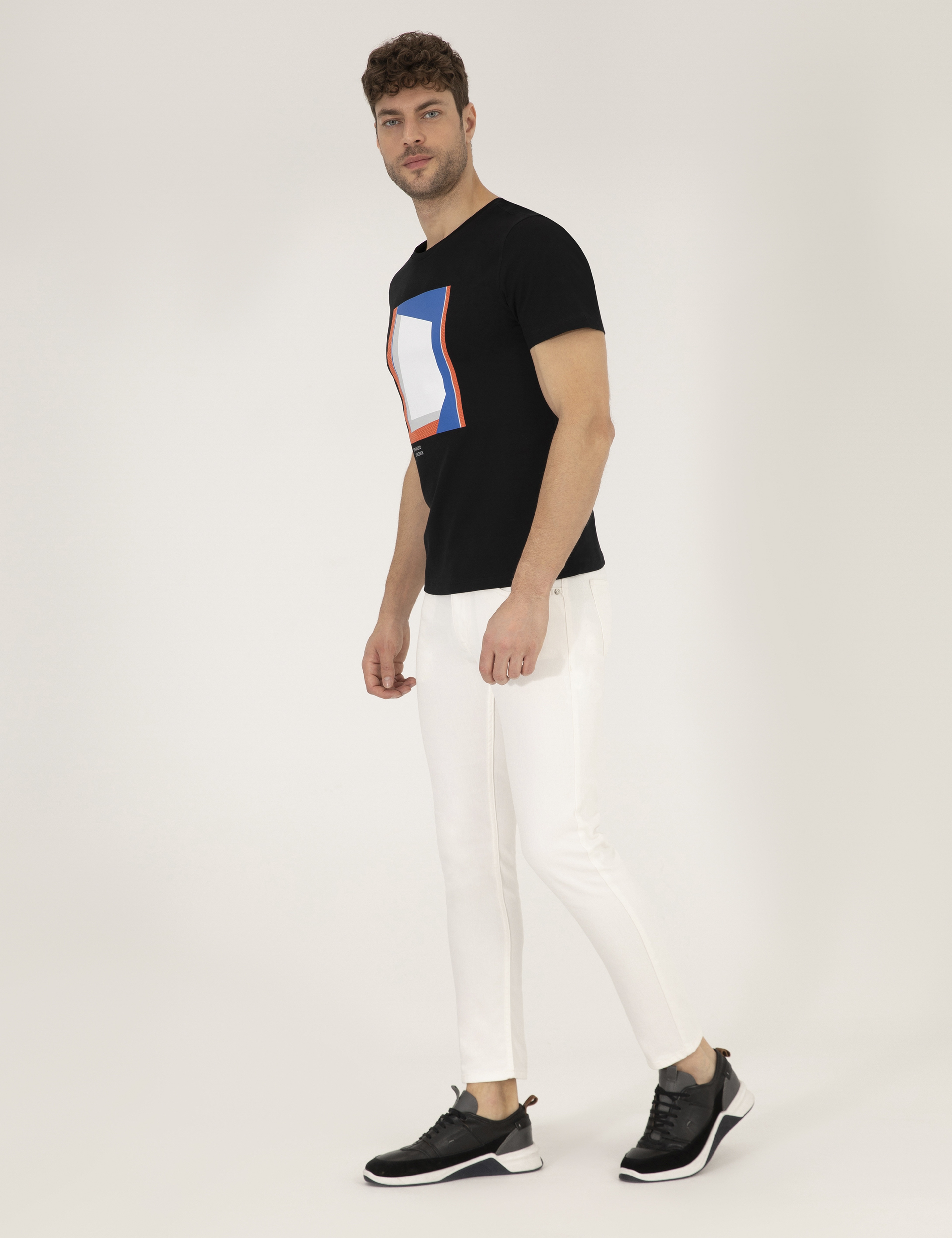 Ekru Slim Fit Jean Pantolon