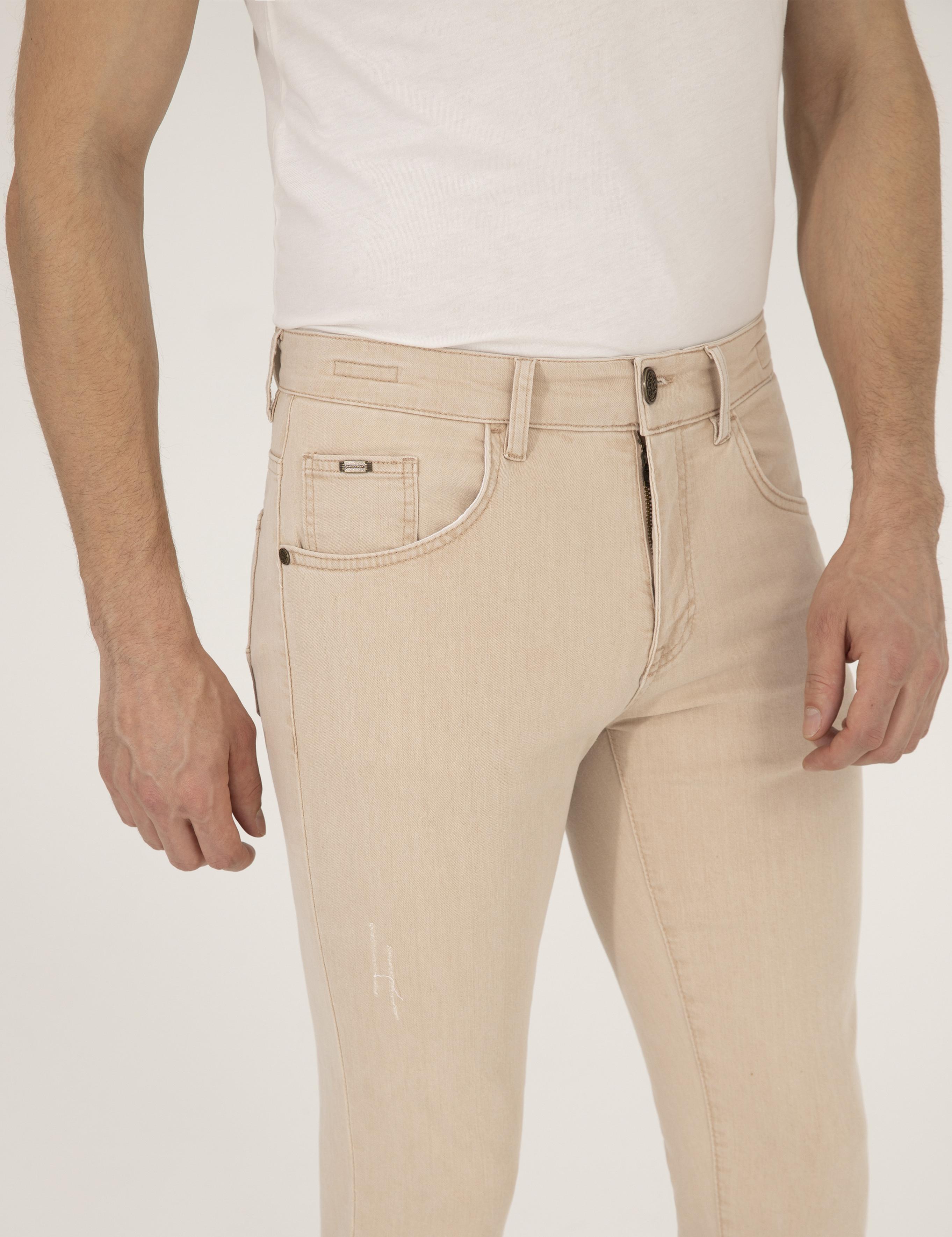Bej Slim Fit Jean Pantolon