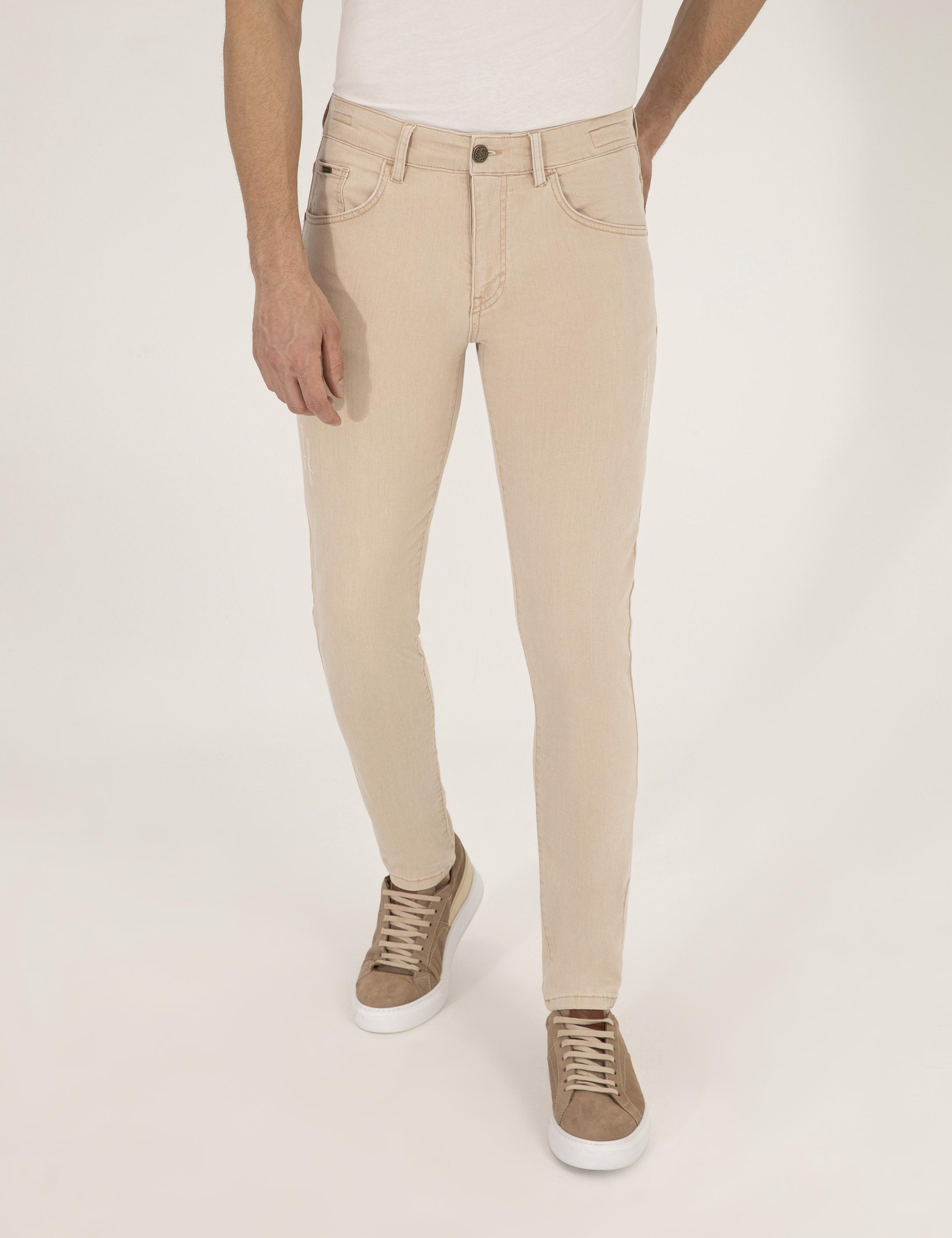 Bej Slim Fit Jean Pantolon